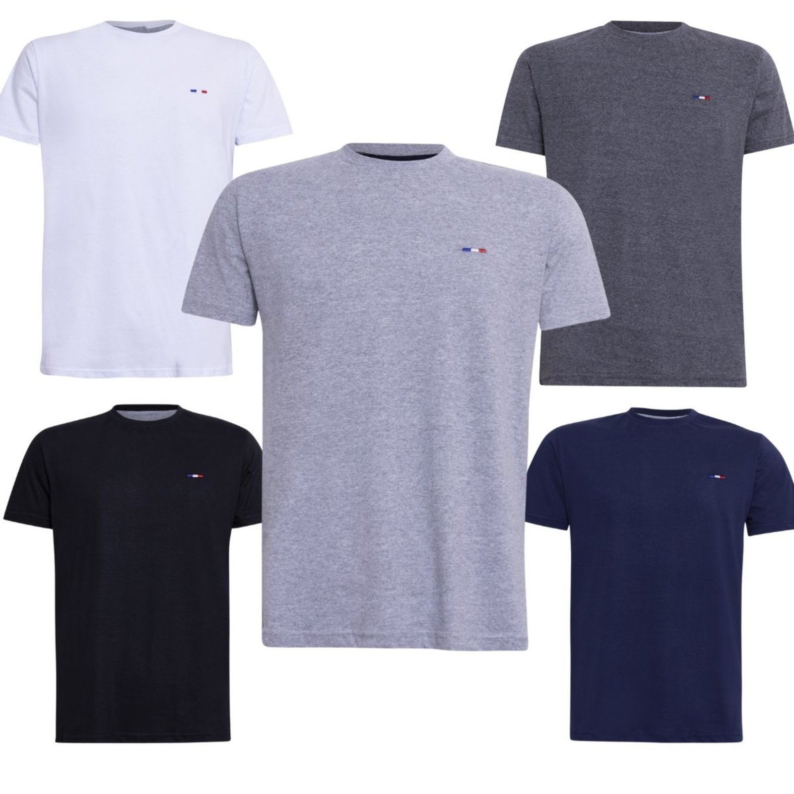 Kit 5 Camisetas Masculinas Industrie no Estilo Tommy Básica Algodão Premium Preto