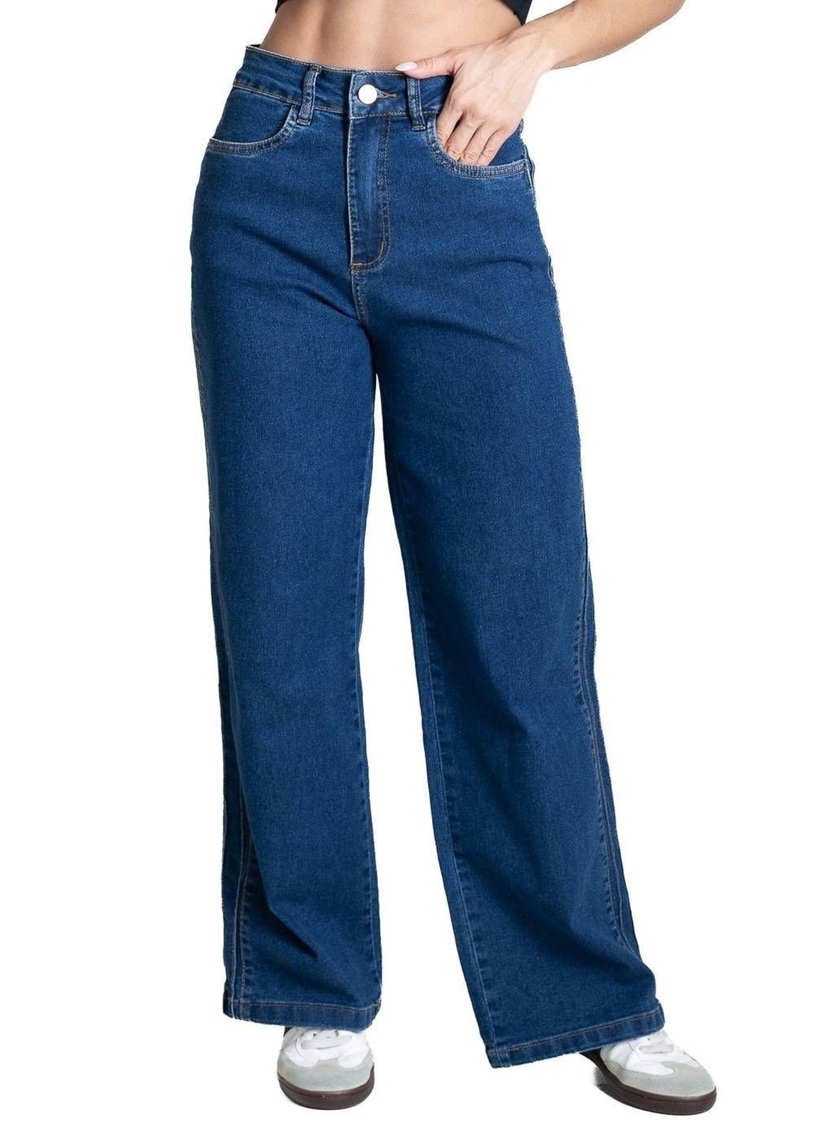 Calça Jeans Sawary Wide Leg Petit - 283919 - Azul - Sawary