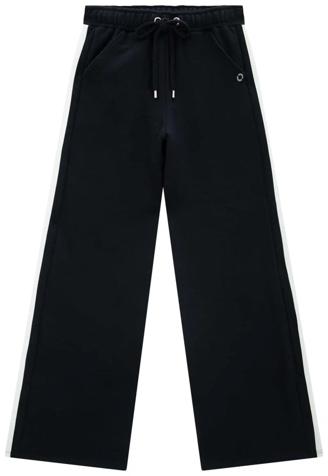 Infantil - Calça Moletom Boca Larga Preta Menina Lilimoon 14 Preto