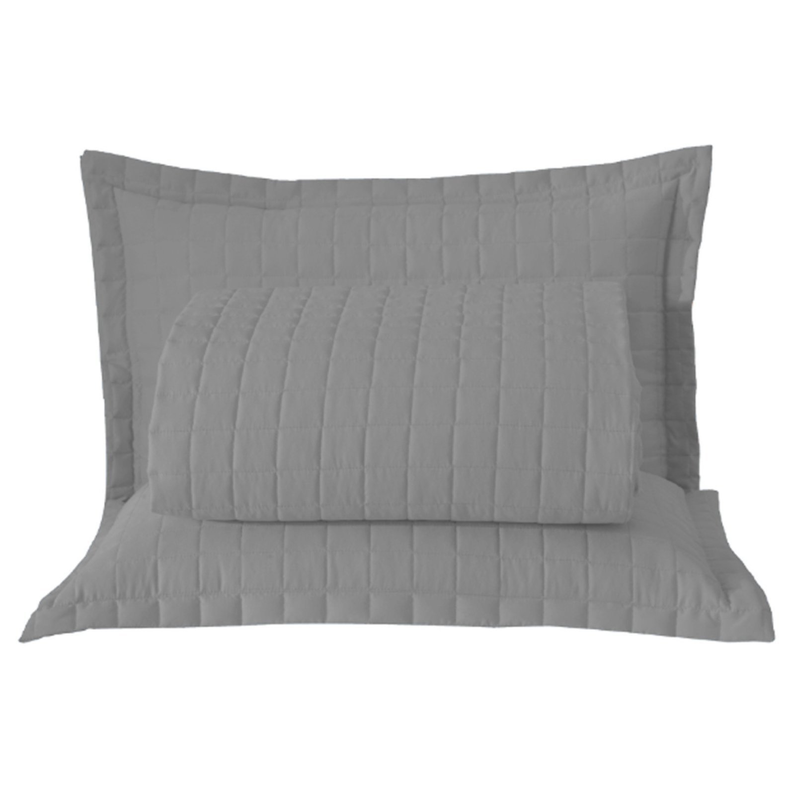 Kit Cobre Leito Colcha Casa Scarpa Bellini Queen Dupla Face Percal 300 Fios Textura Matelassê 3 Peças - Cinza