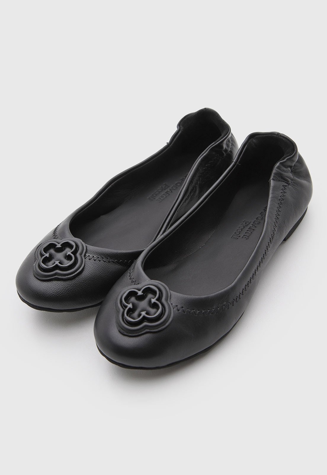 Infantil - Sapatilha Capodarte Couro Logo Preta