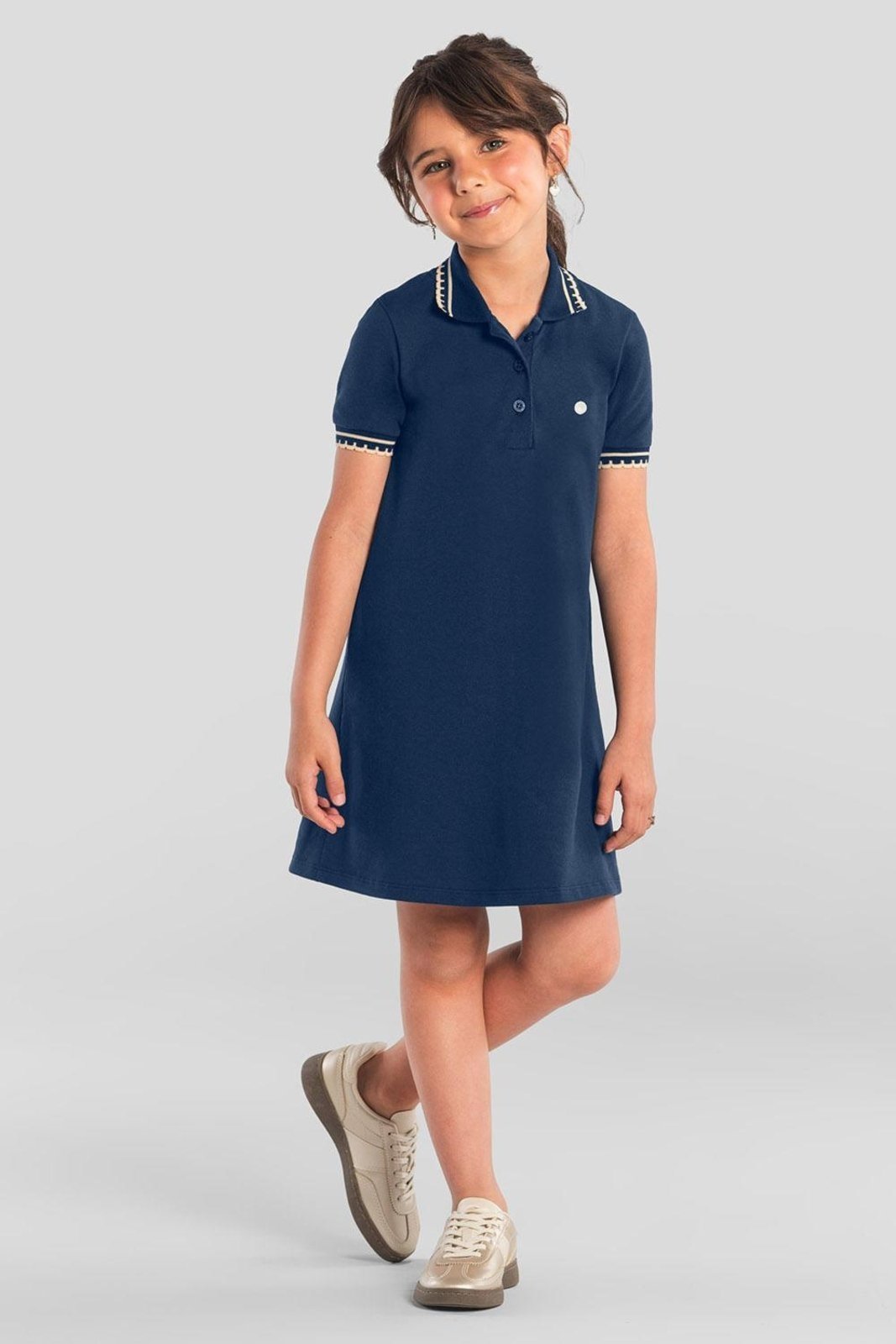 Infantil - Vestido menino em piquet Mundi Azul