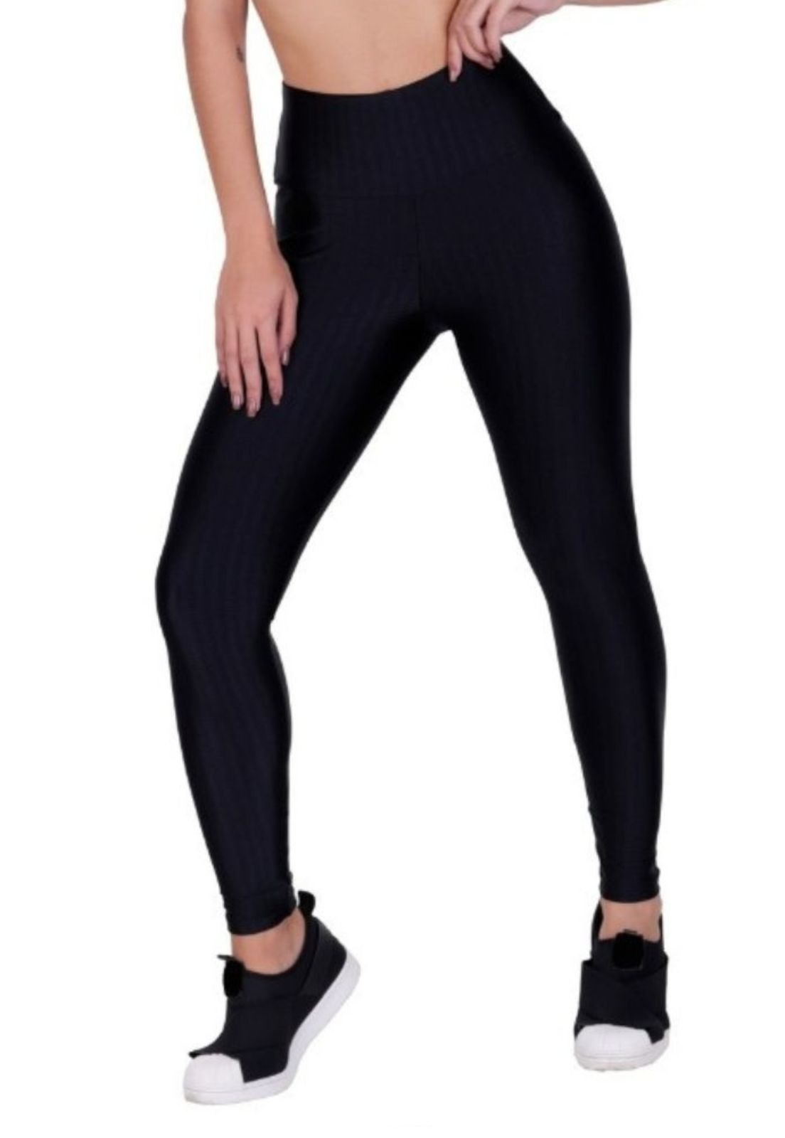 Calça de Academia Legging Fitness Cintura Alta 3D New Zig Preto