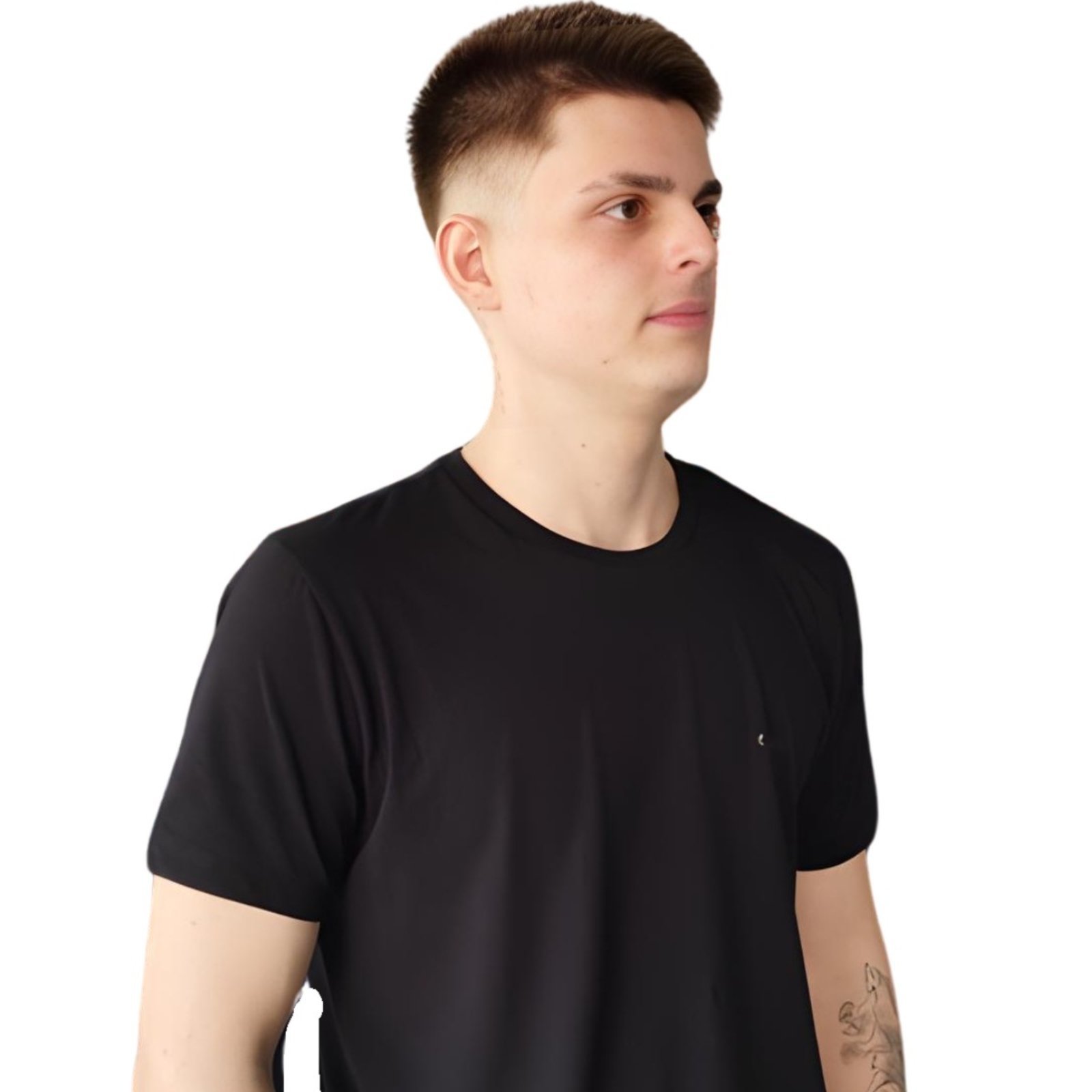 Vista 3 Camiseta Masculina Reta Basic Forum preto Forum preto