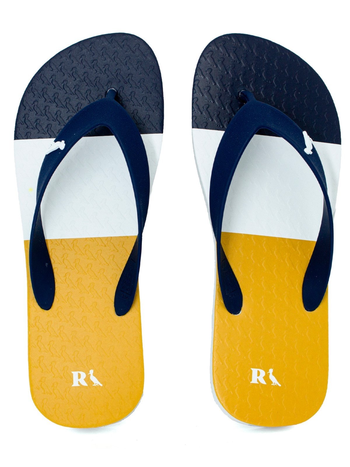 Chinelo Casual Reserva Go Trancoso Sandália Borracha Confortável Estilo Despojado Branco Dourado Marinho