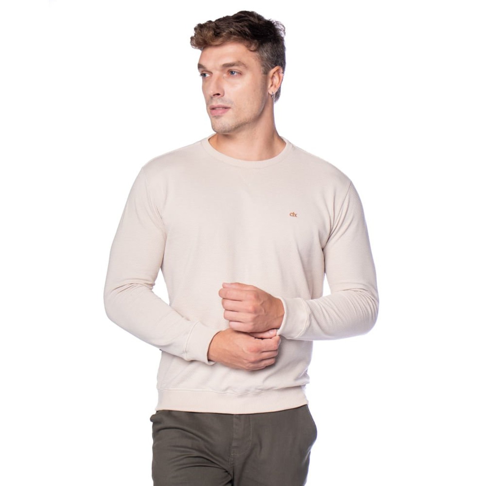 Moletom Masculino Dixie Texturizado Bege