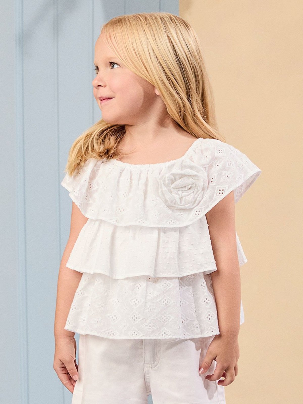 Infantil - Blusa de Laise com Babados