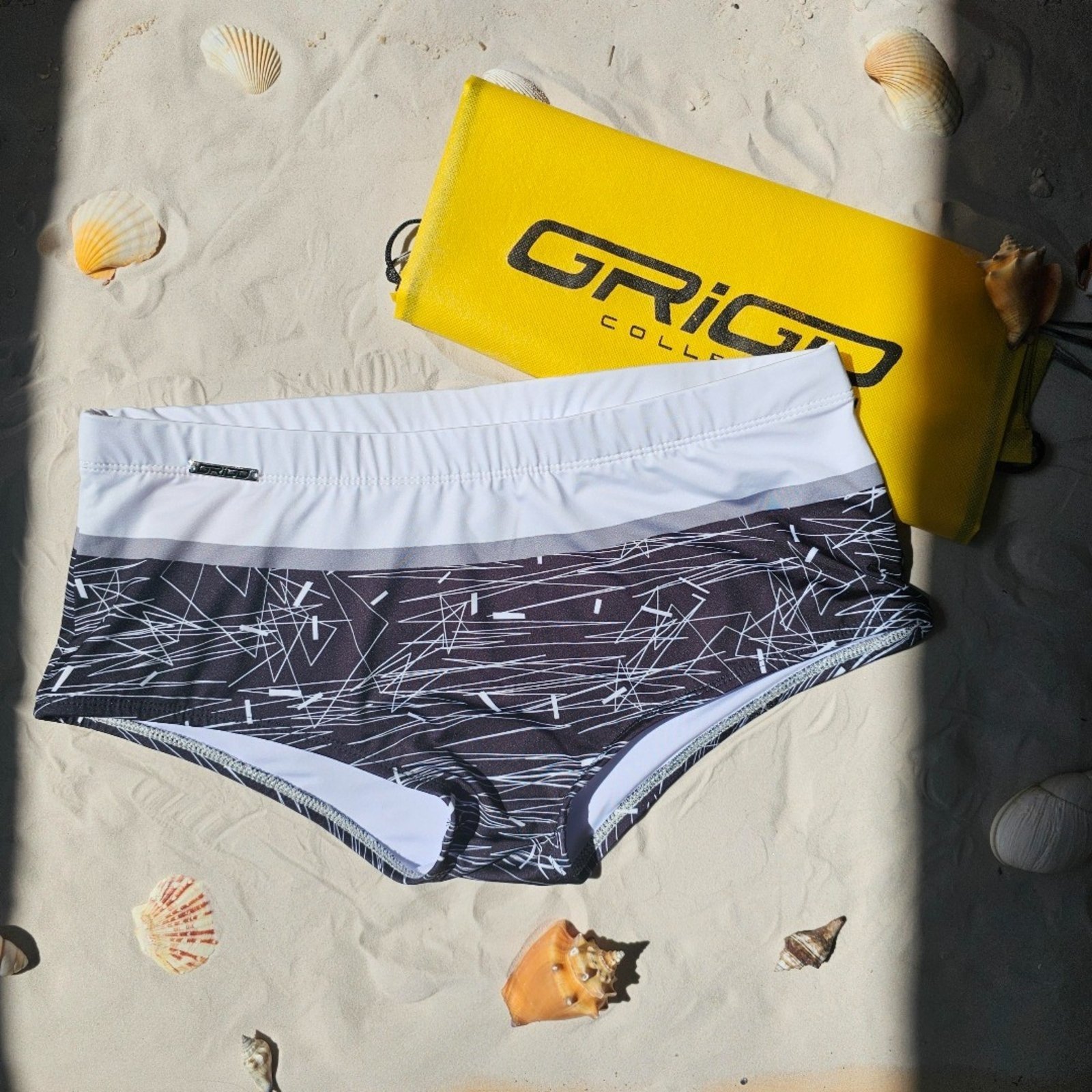 Vista 3 Sunga Boxer Grigo Collection Scribble Branca branco branco