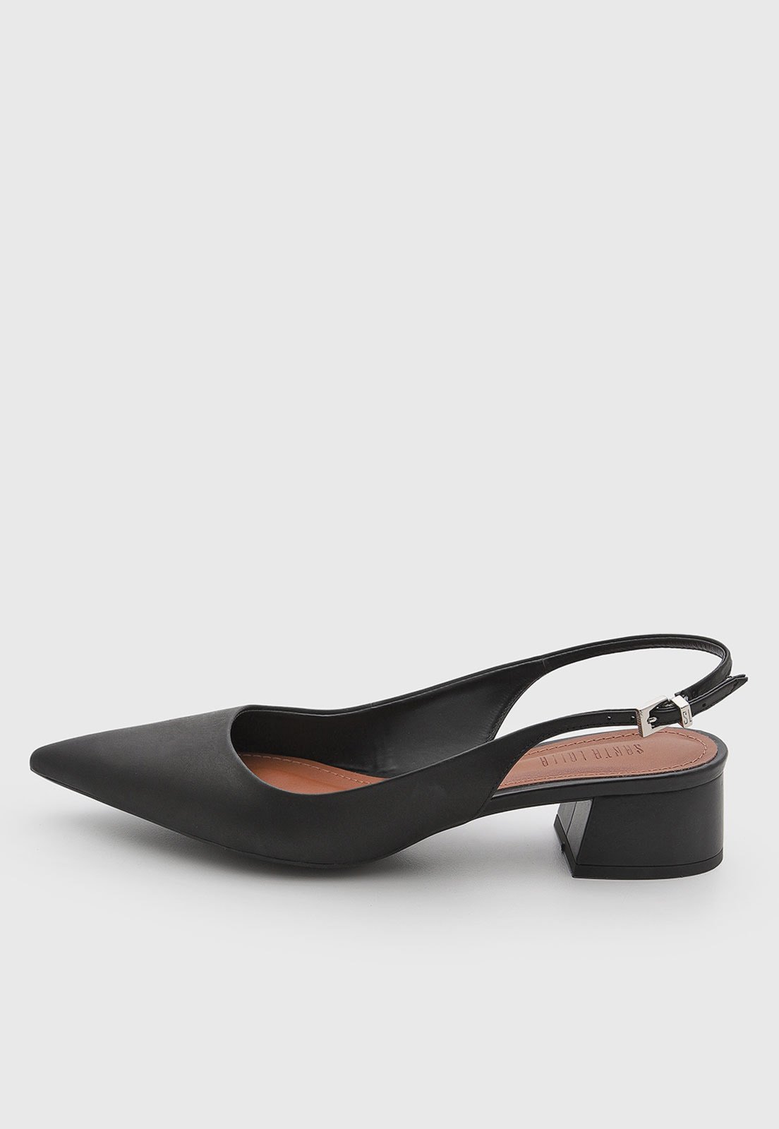 Scarpin Feminino Santa Lolla Slingback Couro Preto