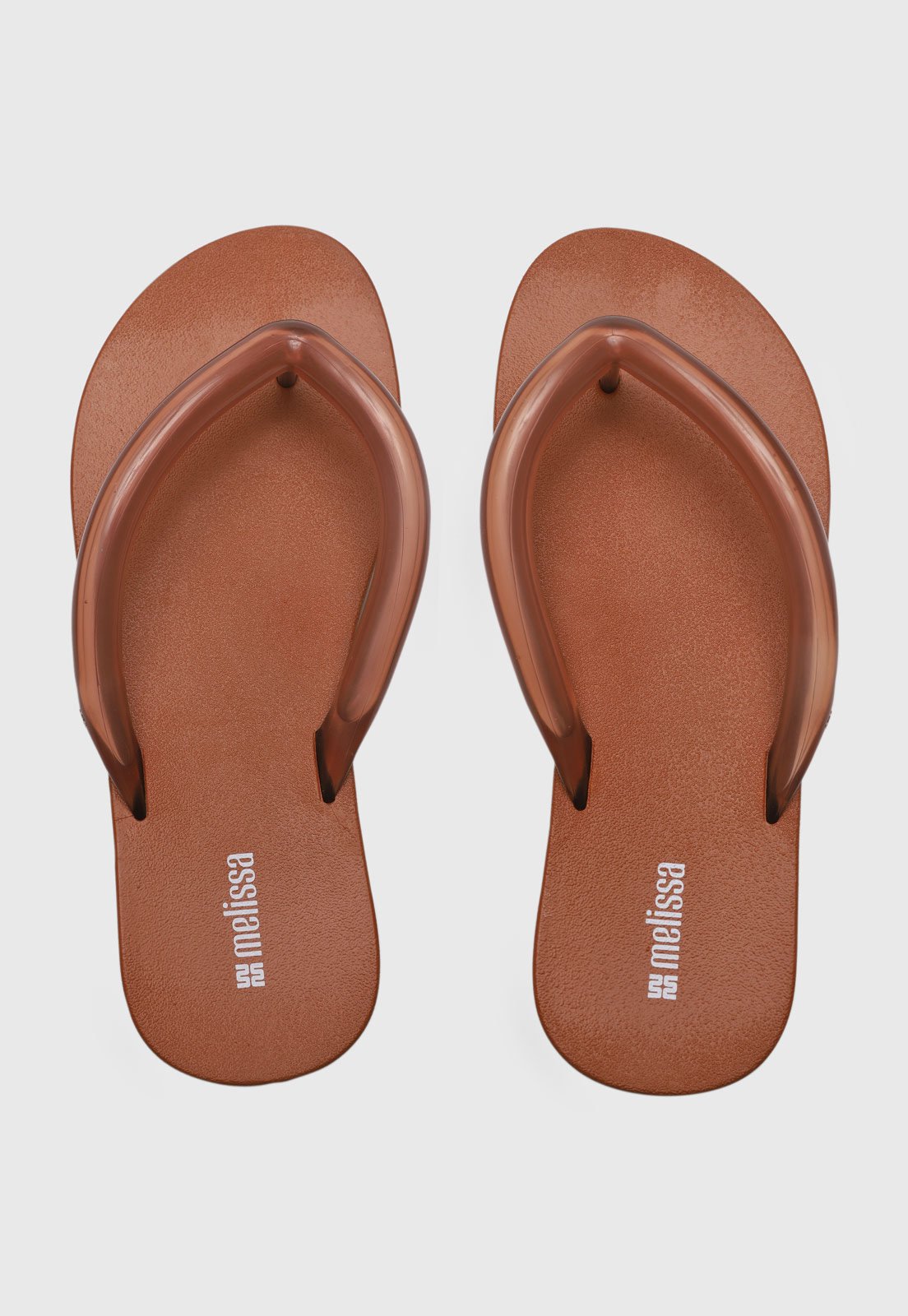Chinelo Feminino Melissa Tiras Translúcidas Marrom