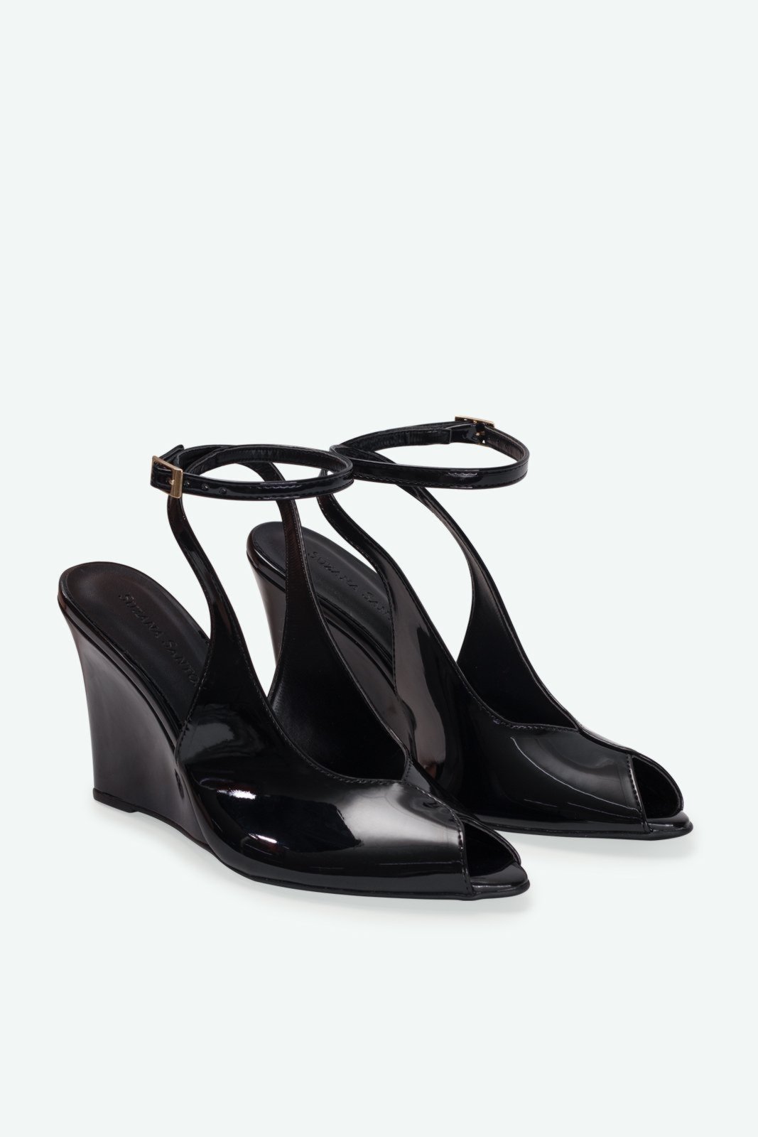 Vista 3 Peep Toe Lis Suzana Santos preto Suzana Santos preto