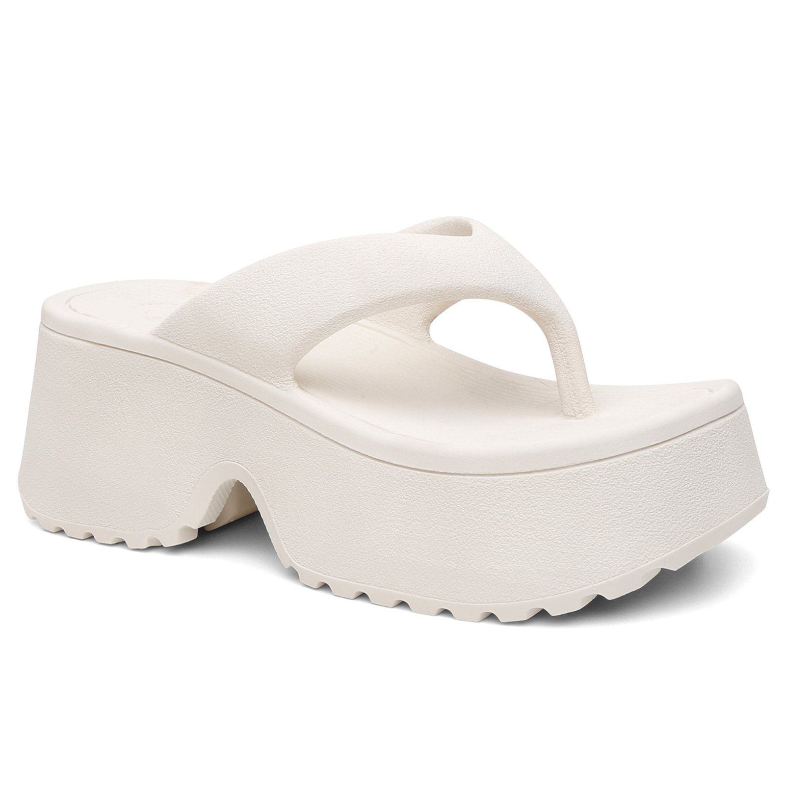 Sandália Plataforma Feminina Estilo Chunky Salto Alto Confortável Solado Tratorado Tendência Fashion