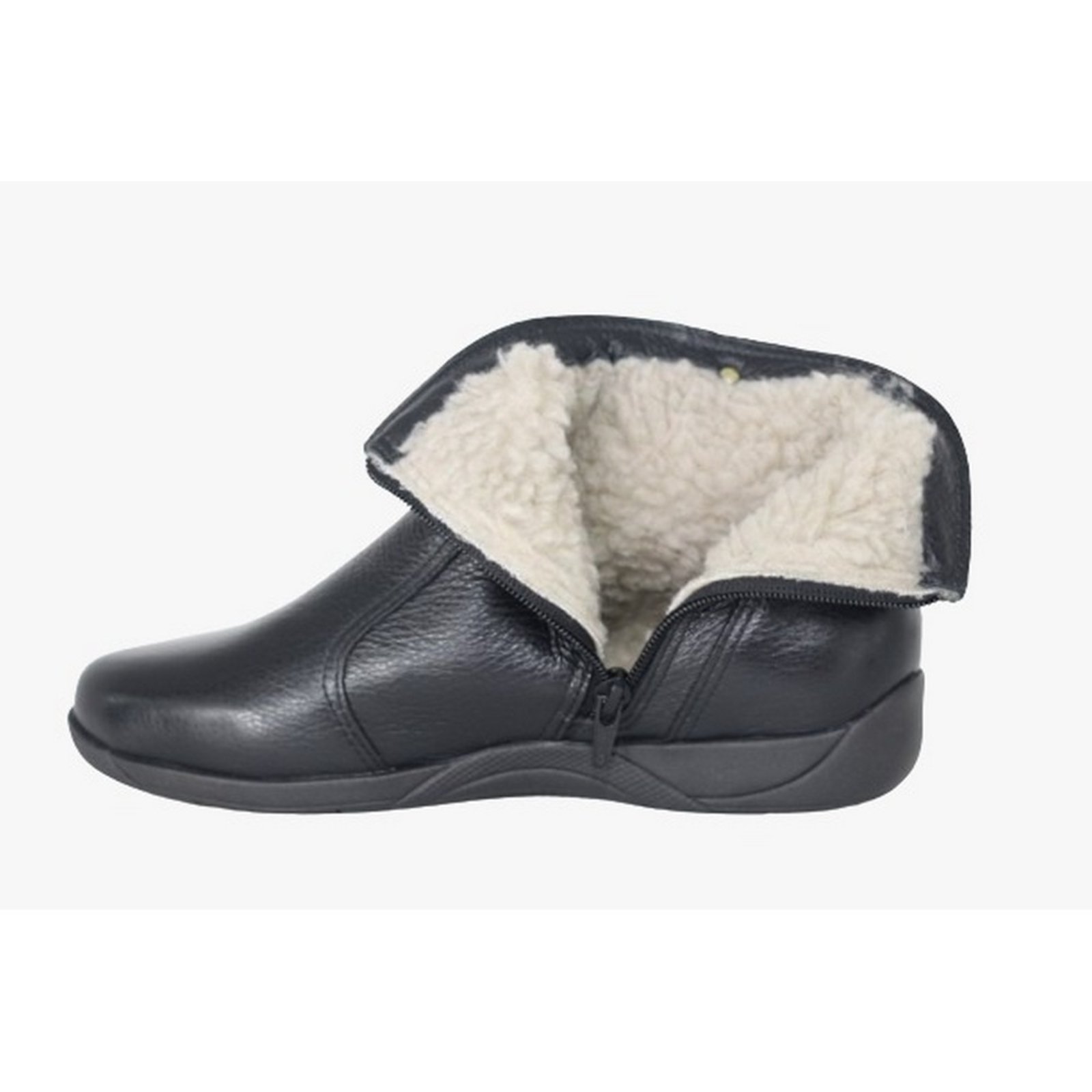 Vista 3 Bota Cano Curto Lã Sintética Couro Sola Rasteira Spinelli preto Spinelli preto