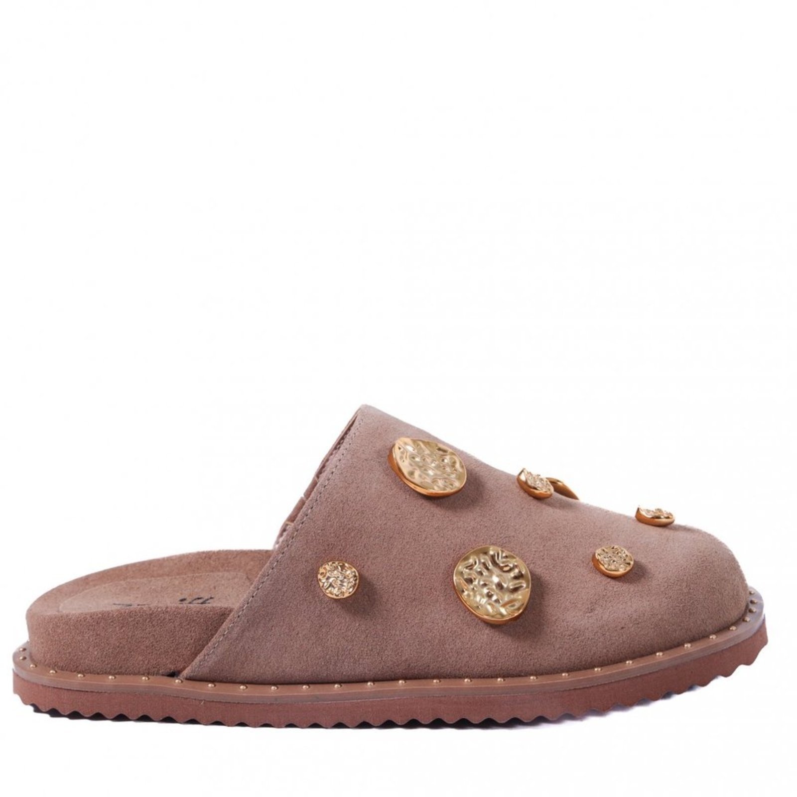 Mule Feminino Zariff Camurça com Detalhes em Metal 2106-6686 Zariff Marrom