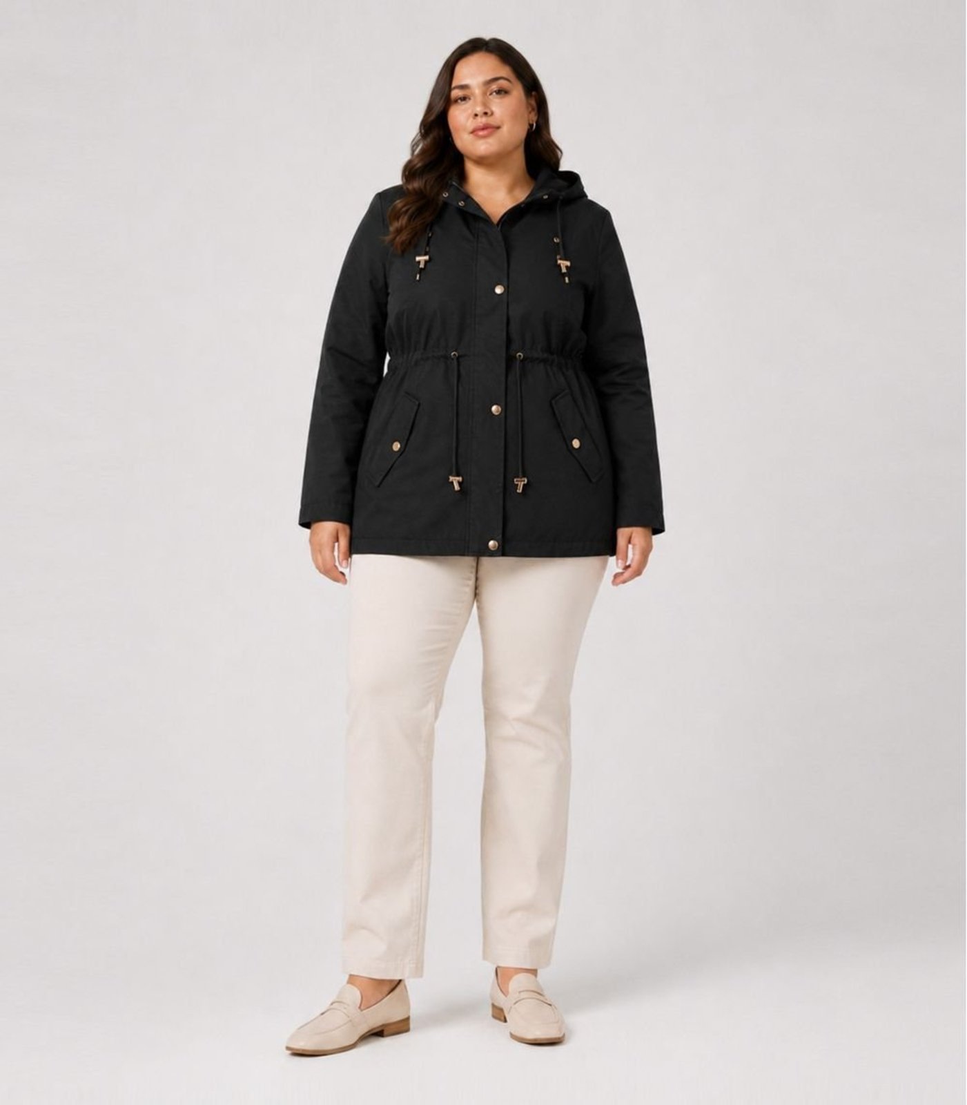 Parka Plus Size Feminina Peluciada Sea Surf Preto