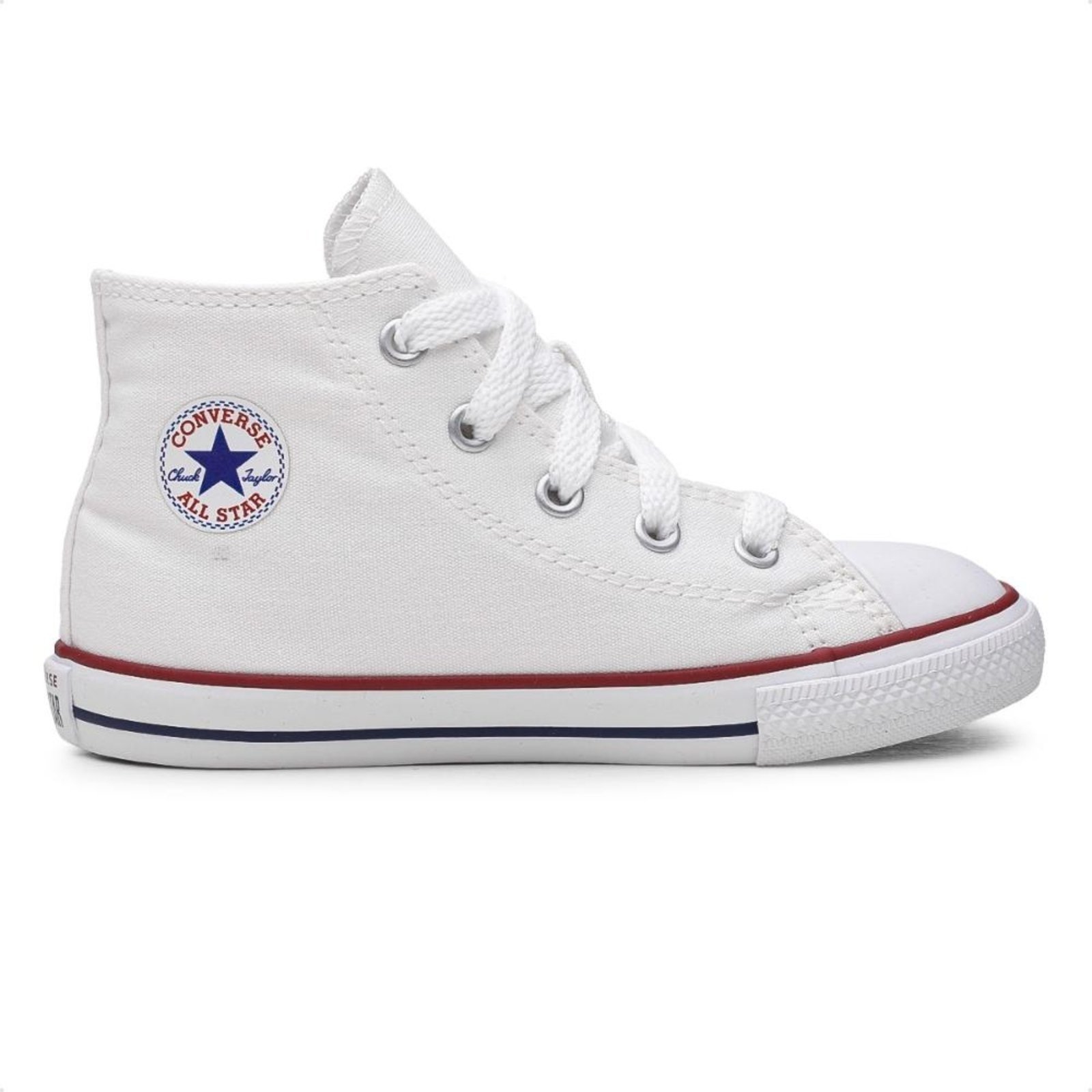 Infantil - Tênis Converse Chuck Taylor All Star Canvas Cano Alto Juvenil Branco