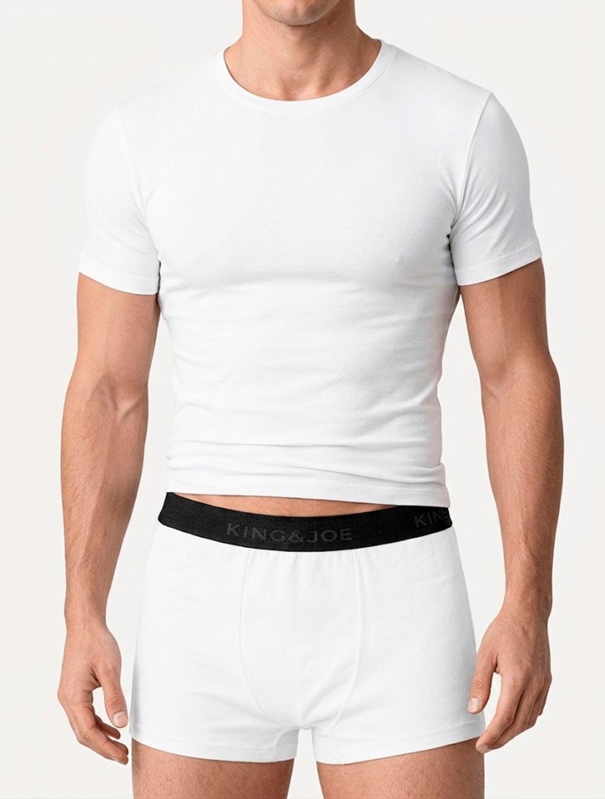 Kit Cuecas King & Joe Boxer Lisa Black Logo Branca Pack