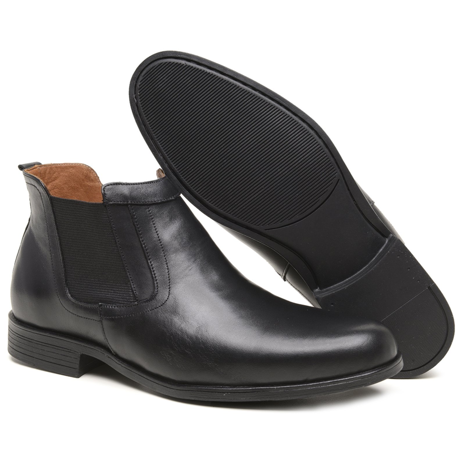 Bota Chelsea Masculina Veritimo Botina Social Em Couro Cano Baixo Confortável Elegante Preto