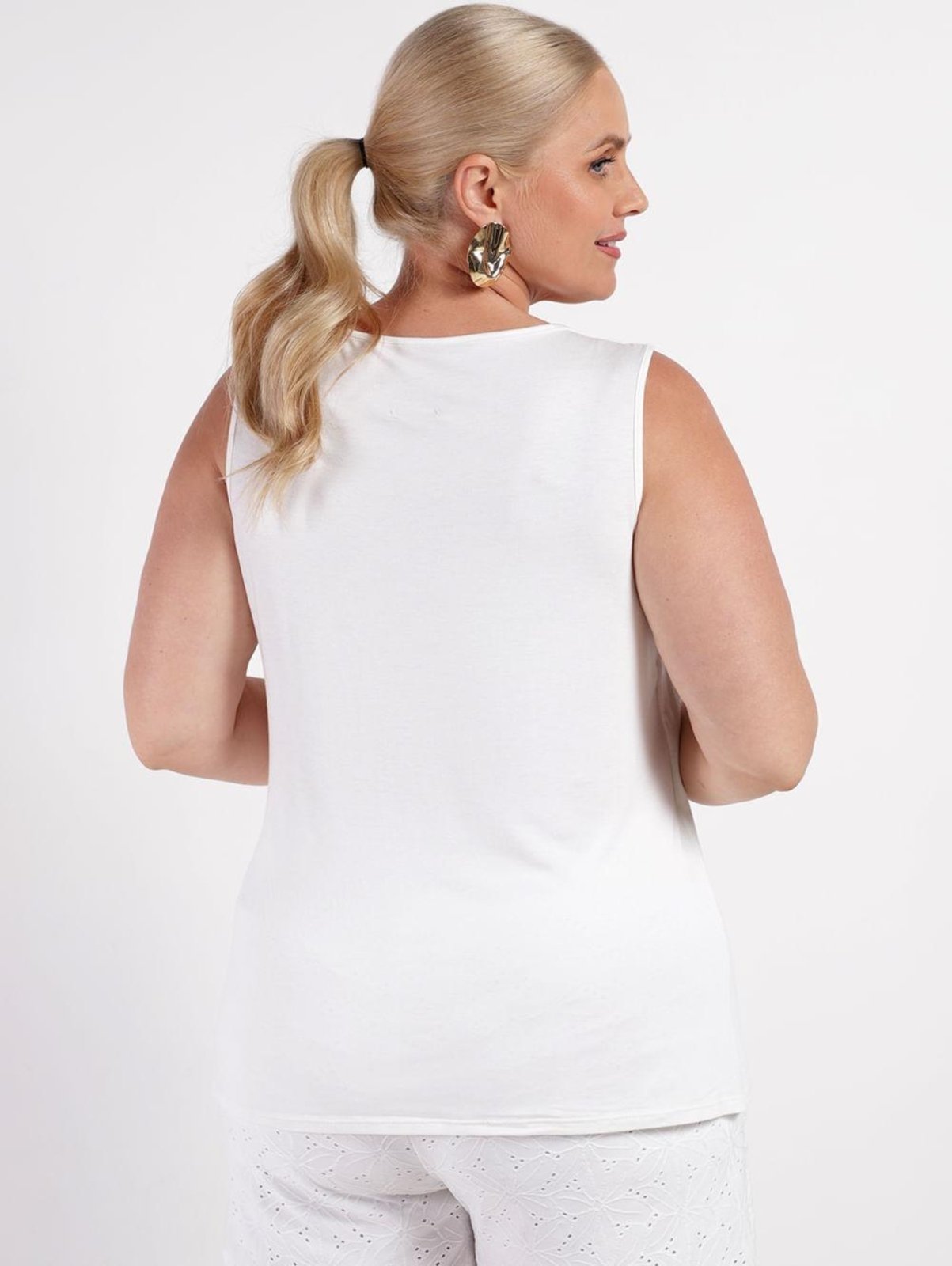 Vista 3 Blusa Sem Manga Autentique Plus Size Feminina OFF WHITE off-white white Autentique off-white white