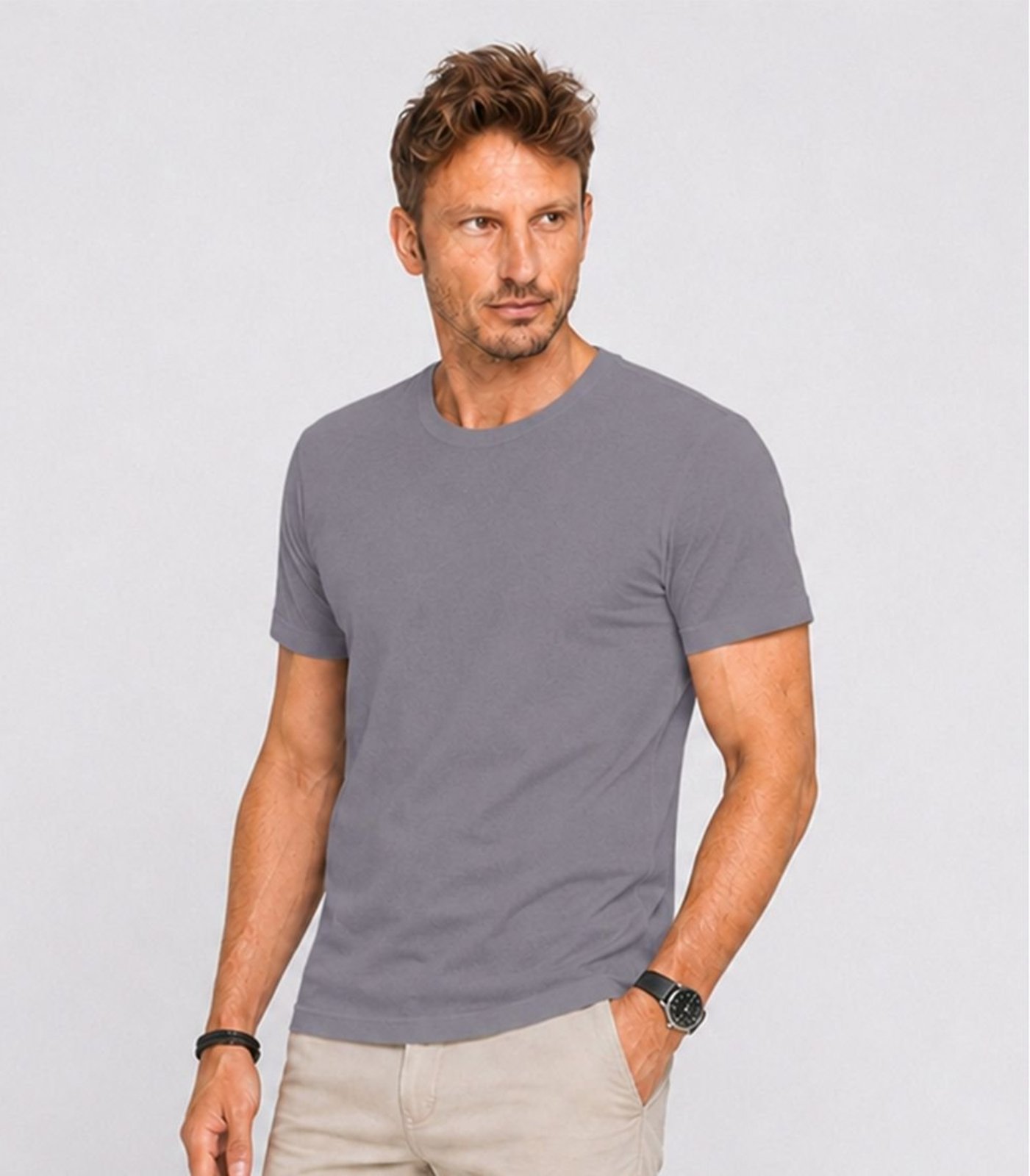 Camiseta Cotton Masculina KO Cinza