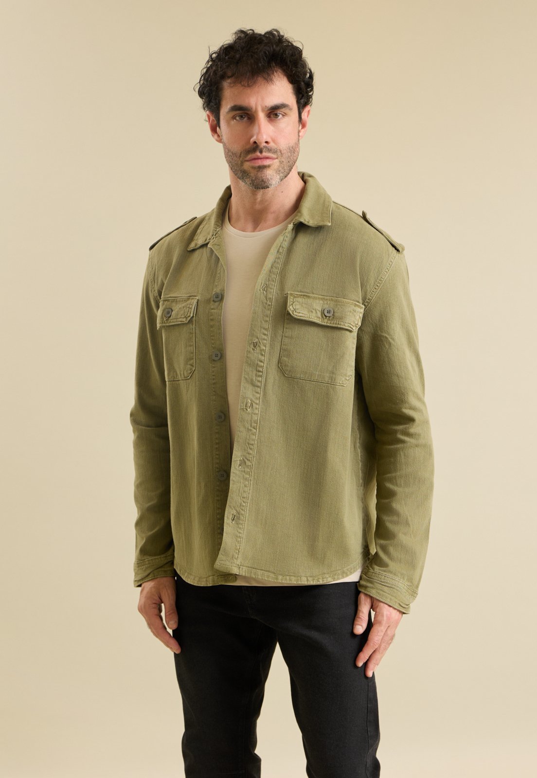 Jaqueta de Sarja Masculina Oversized com Bolsos Dialogo Verde