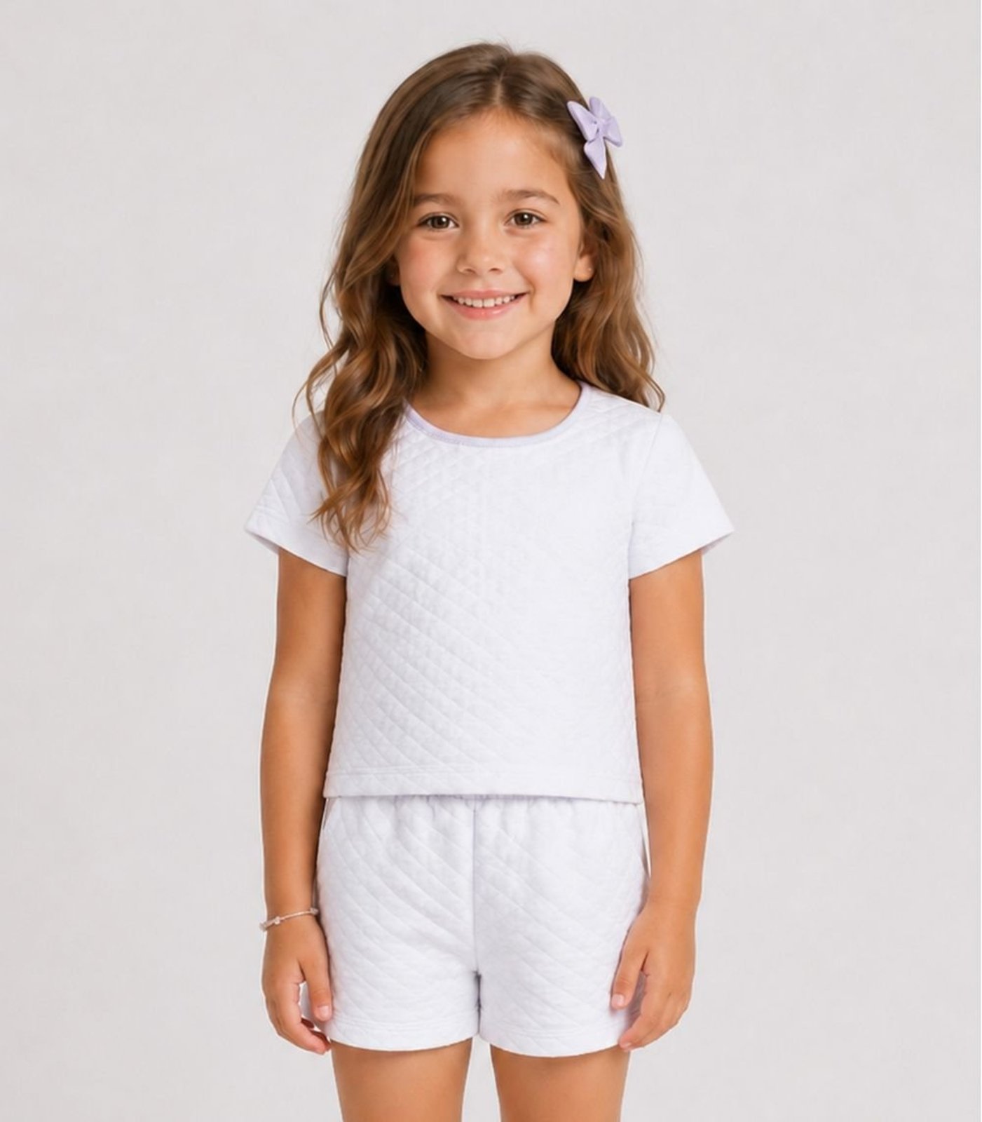 Infantil - Conjunto Menina Blusa E Shorts Select Branco