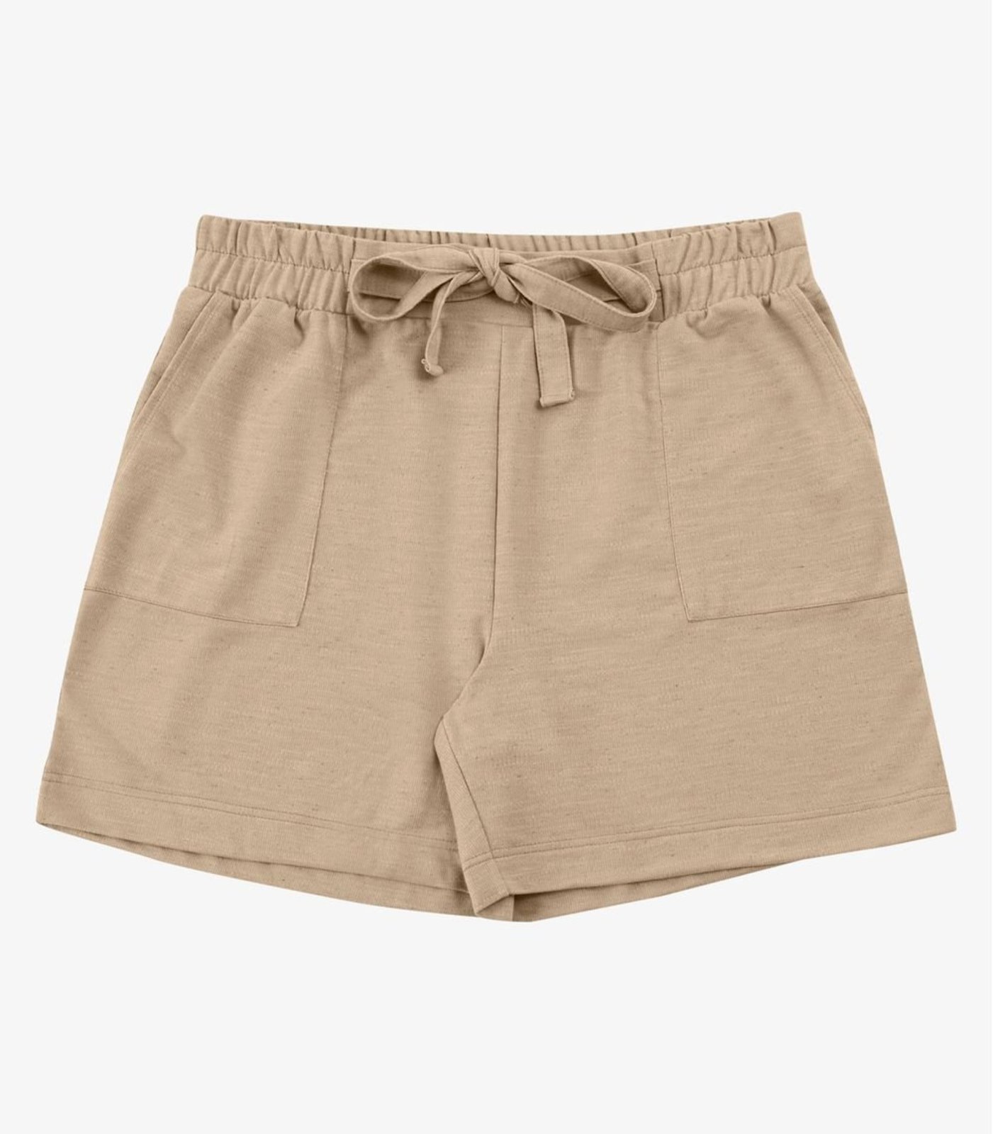 Shorts Feminino Moletinho Com Bolso Secret Glam Bege