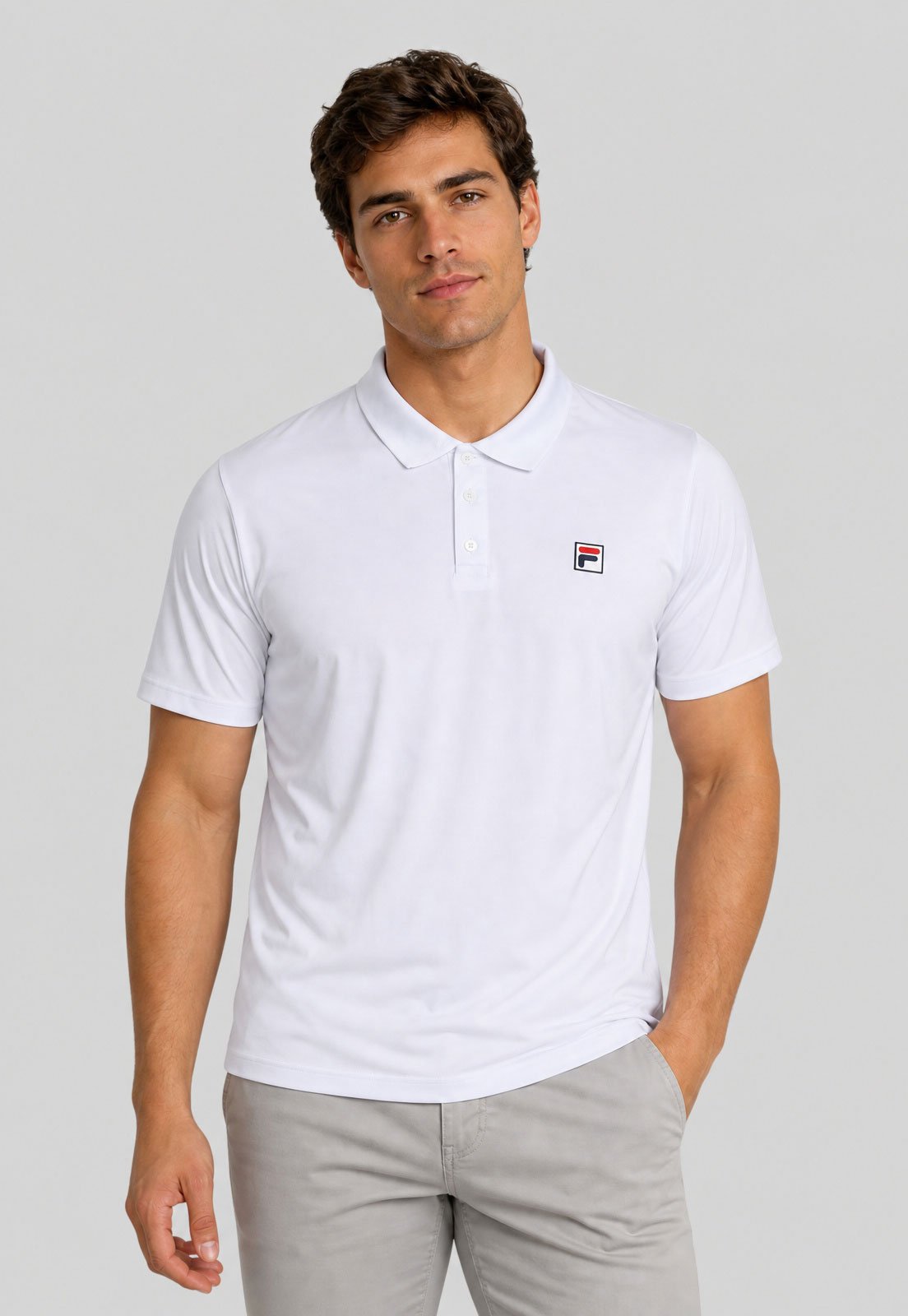 Polo Masculina Fila Player Clássica Branca