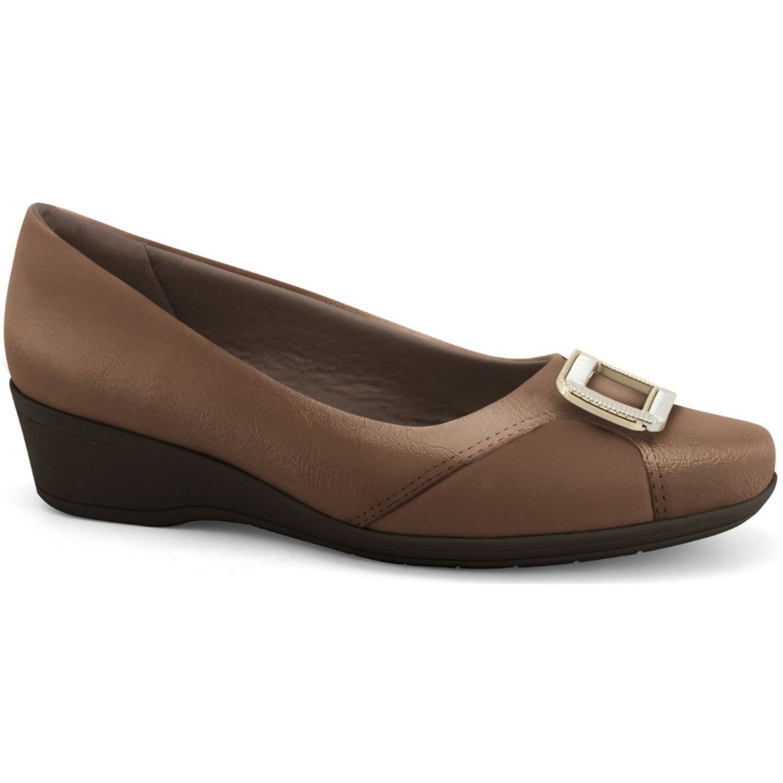 Sapato Feminino Anabela Leve Confortável e Elegante Comfortflex 2694303 - Capuccino