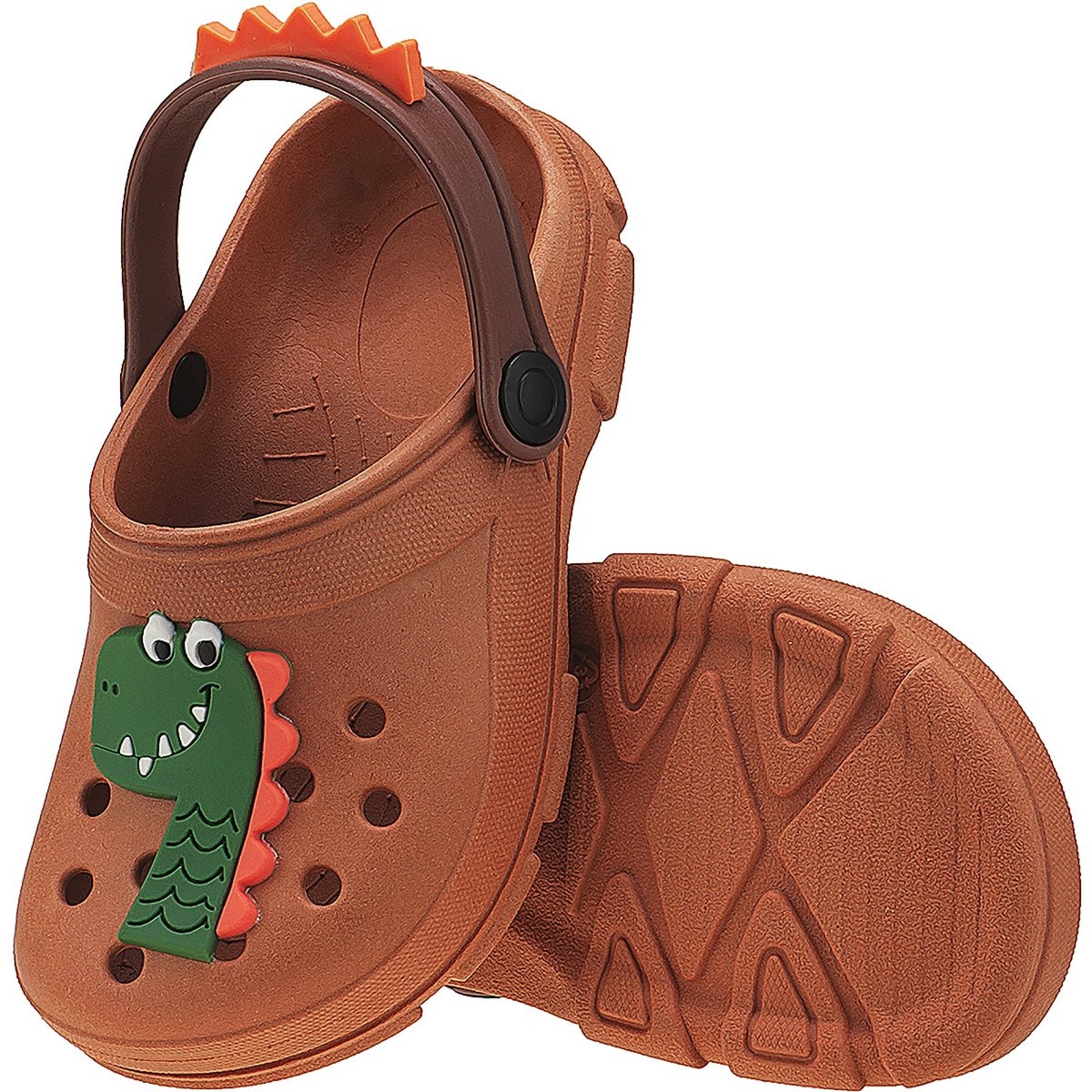 Infantil - Sandália Dinossauro Com Crista Marrom tep