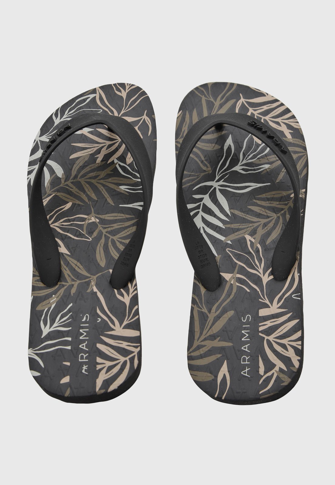 Chinelo Masculino Aramis Folhagem Preto