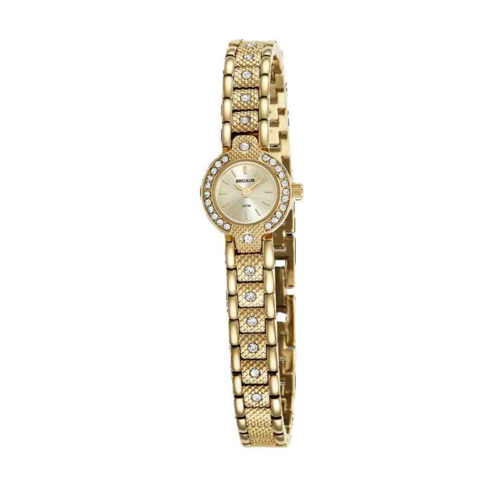 Relógio Seculus Cllássico Dourado Feminino 44067LPSVDB1
