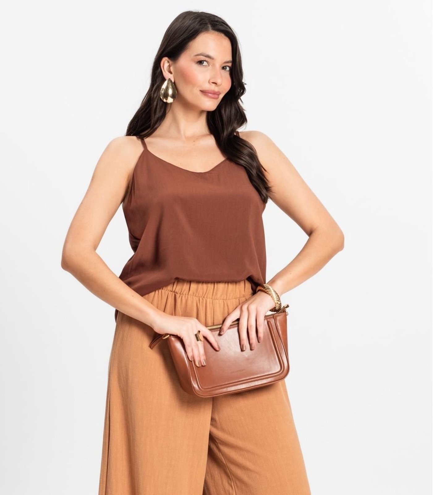 Vista 2 Regata Feminina Select Chocolate marrom Select marrom
