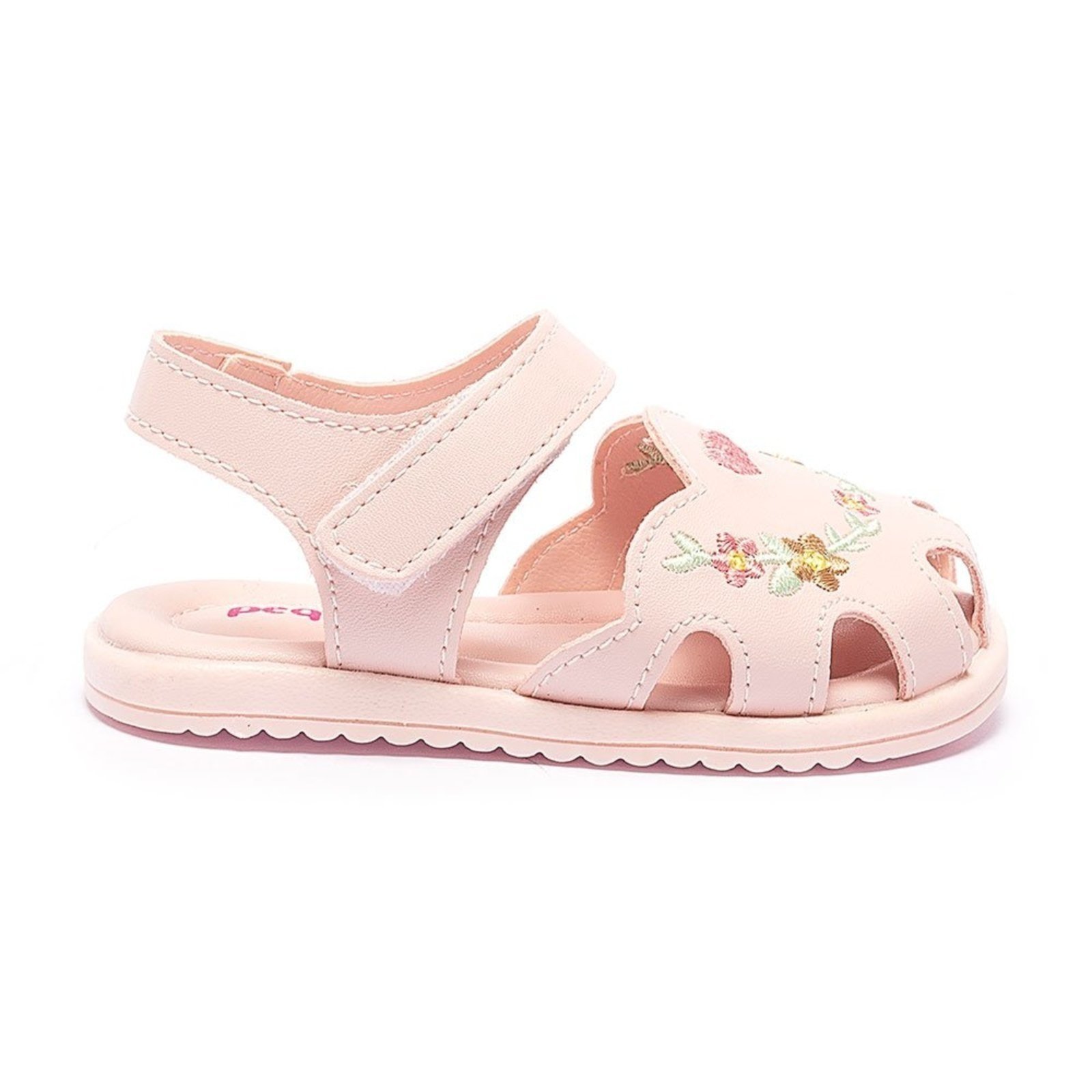 Infantil - Sandália Menina Baby Floral com Coração