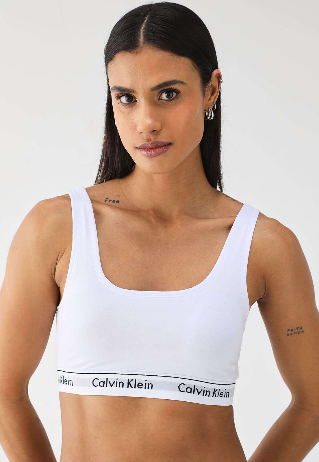 Top Calvin Klein Underwear Ajustada Regata Modern Cotton Branco