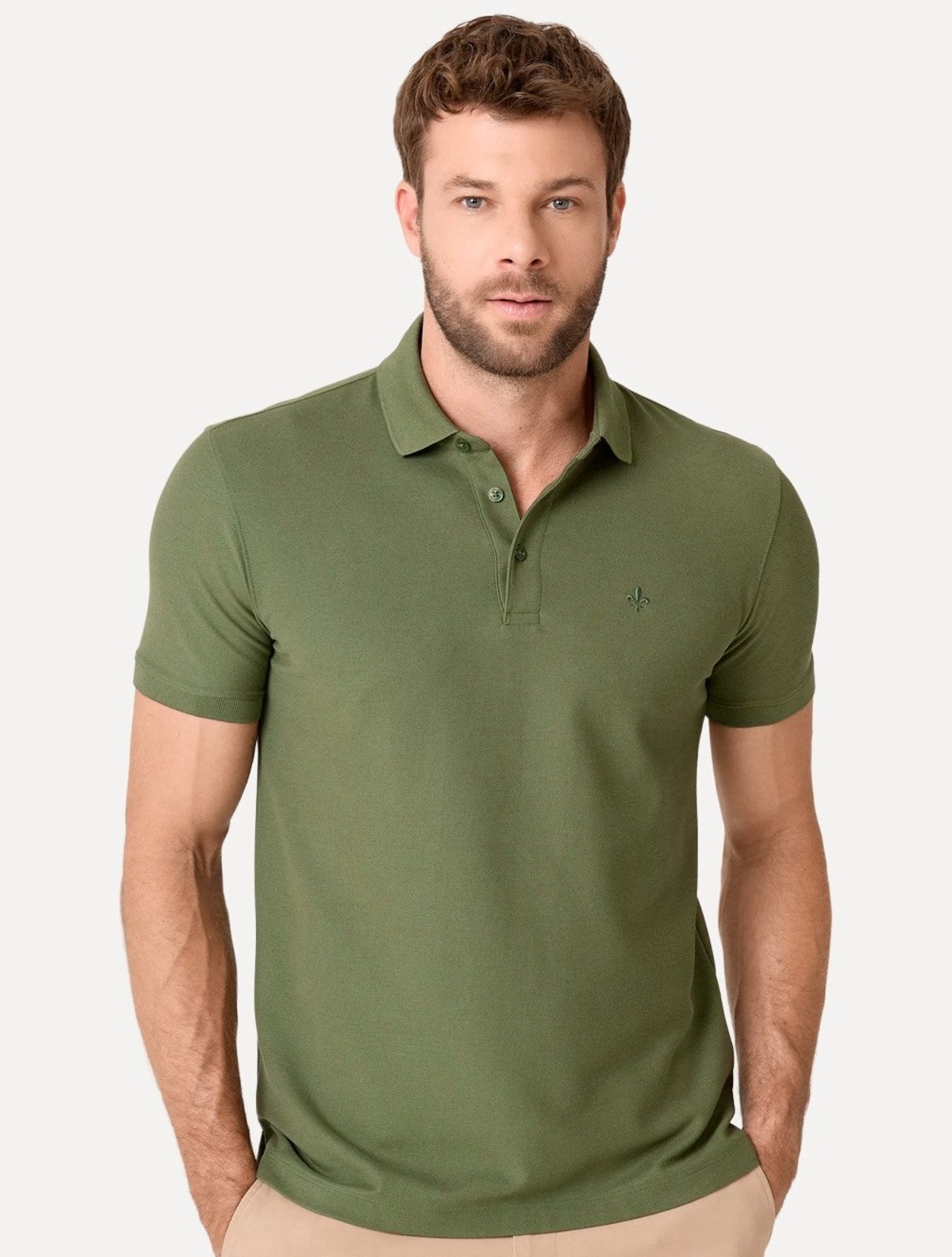 Polo Dudalina Masculina Piquet Essential Color Verde Escuro