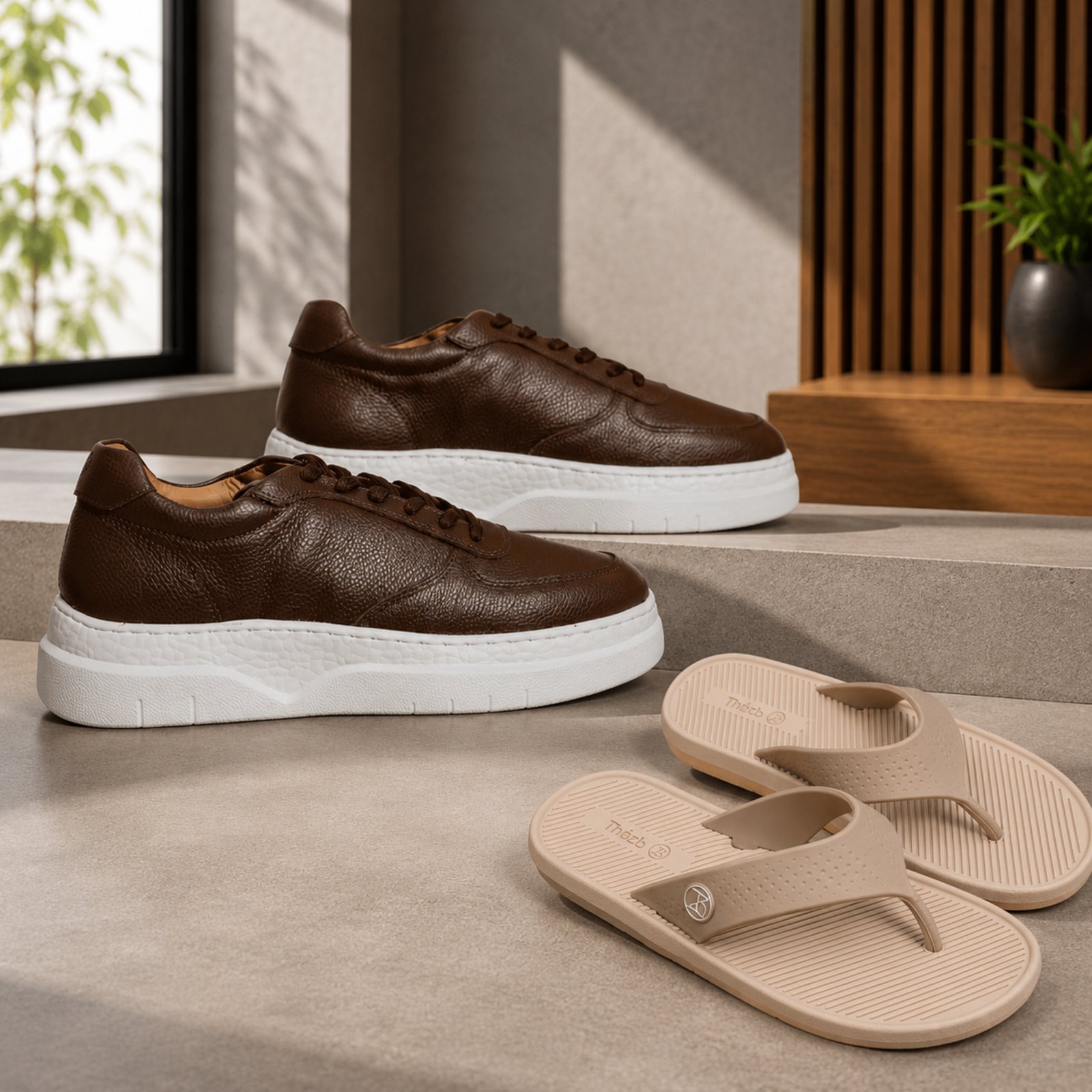 Kit Sapato Casual Social Thalles + Chinelo Slide Mônaco ThézB
