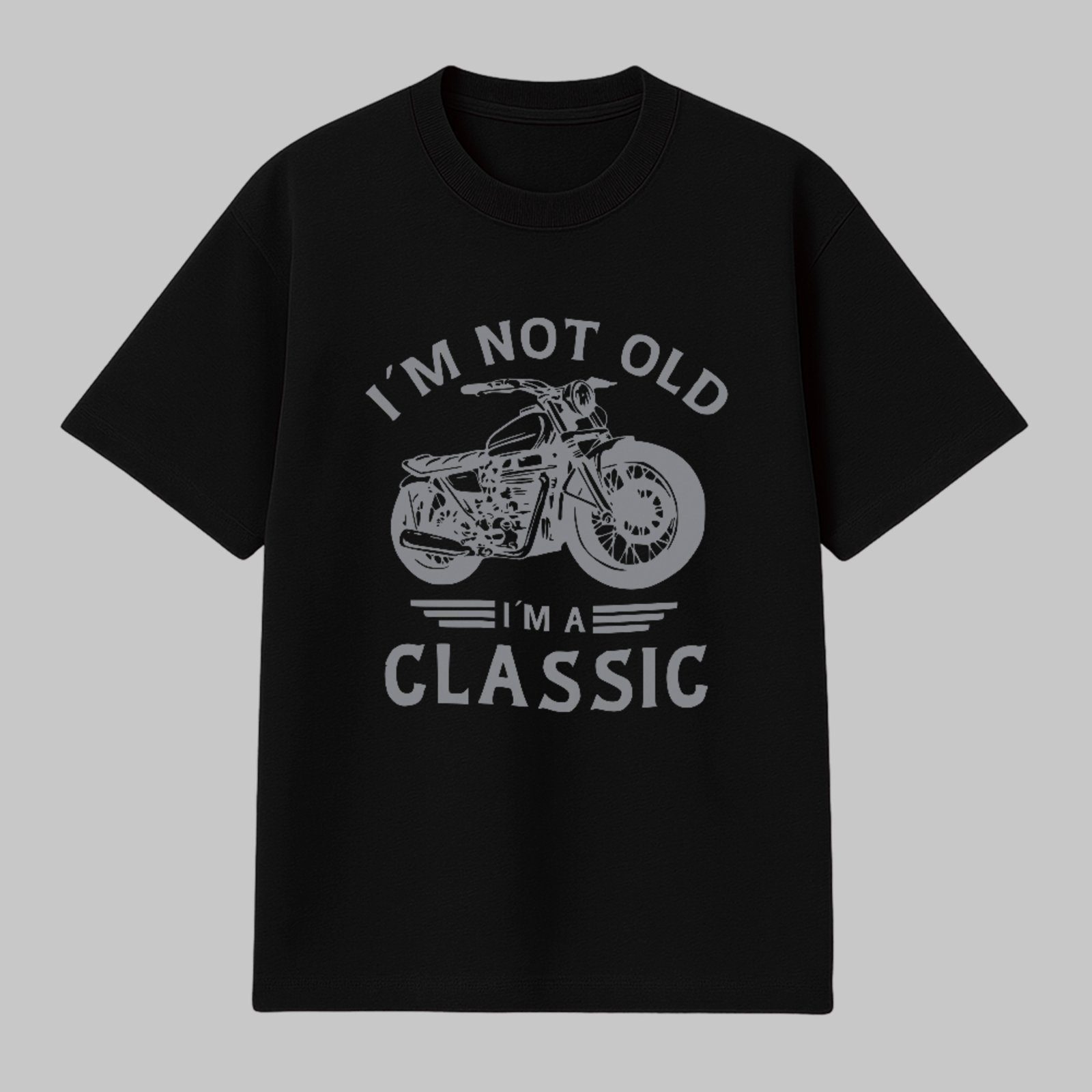 Camiseta Básica Moto Vintage I’m Classic Estilo Retrô Preto