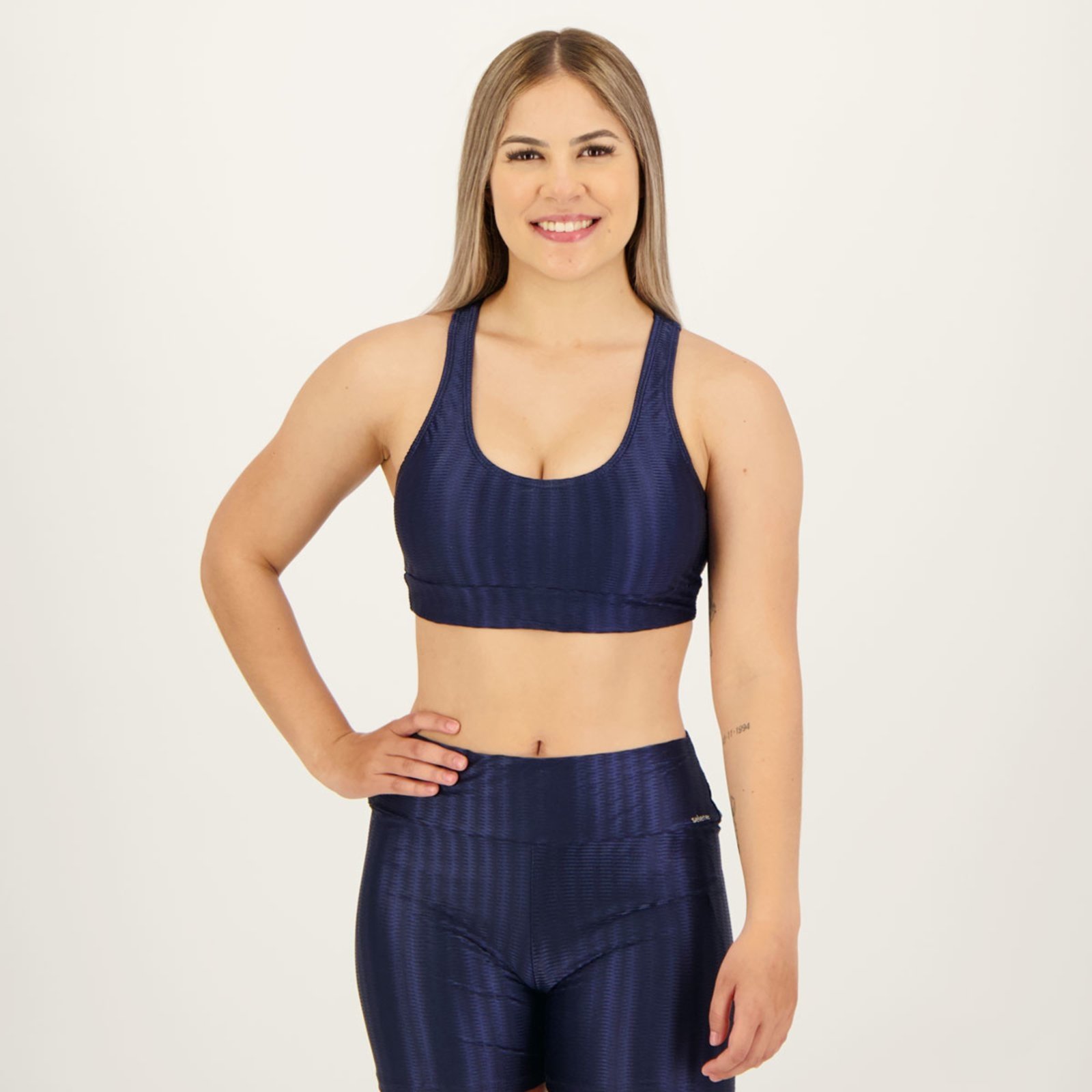 Top Selene 3D com Bojo Removível Feminino Marinho