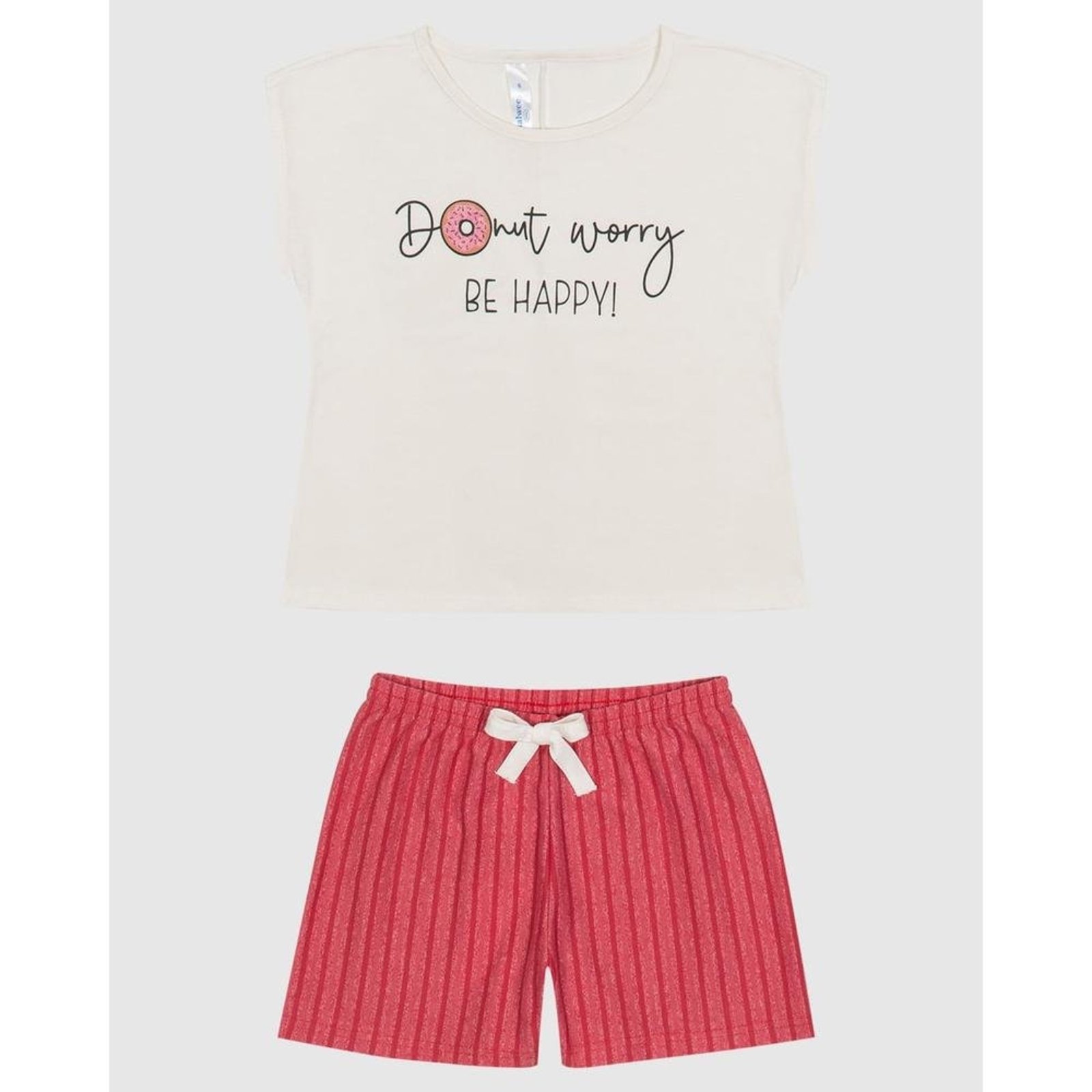 Infantil - Pijama Menina Shorts Em Malha Listrada Malwee
