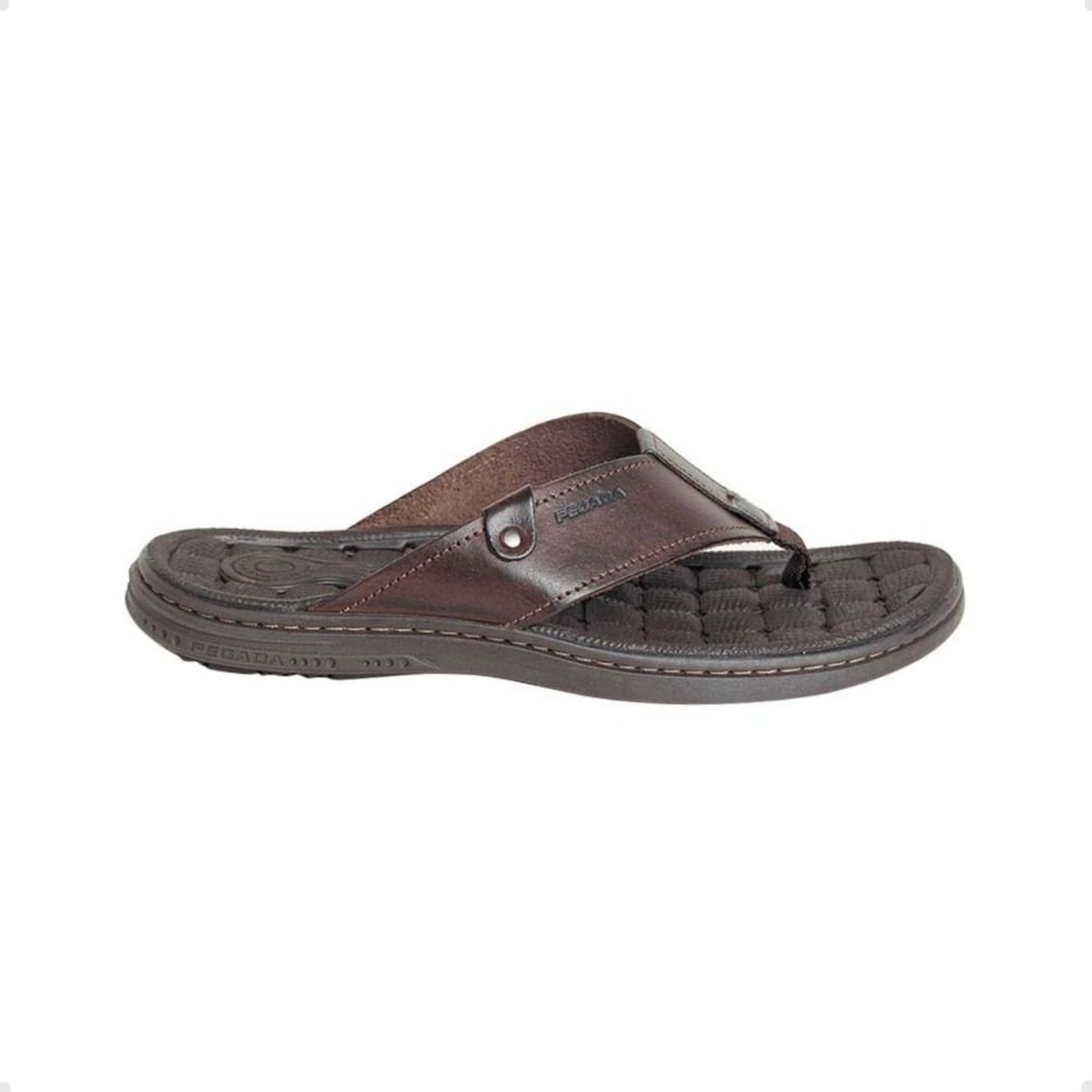 Chinelo Masculino Dedo Em Couro Pegada Marrom