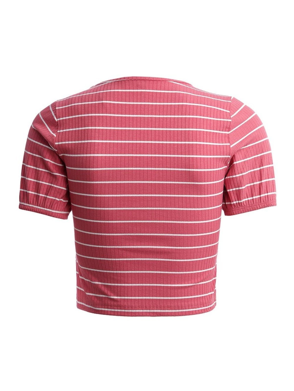 Vista 3 Blusa Cropped Canelada Feminina BRANCO Bright Girl'S rosa Bright Girl'S rosa