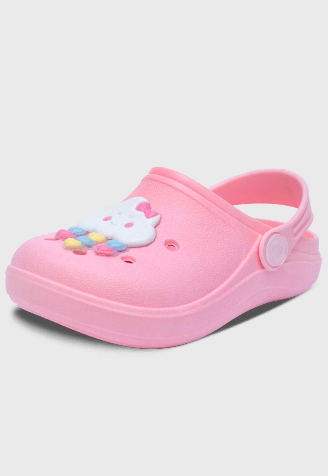 Infantil – Babuche Feminino Pópidi Menina Chuva de Amor Rosa