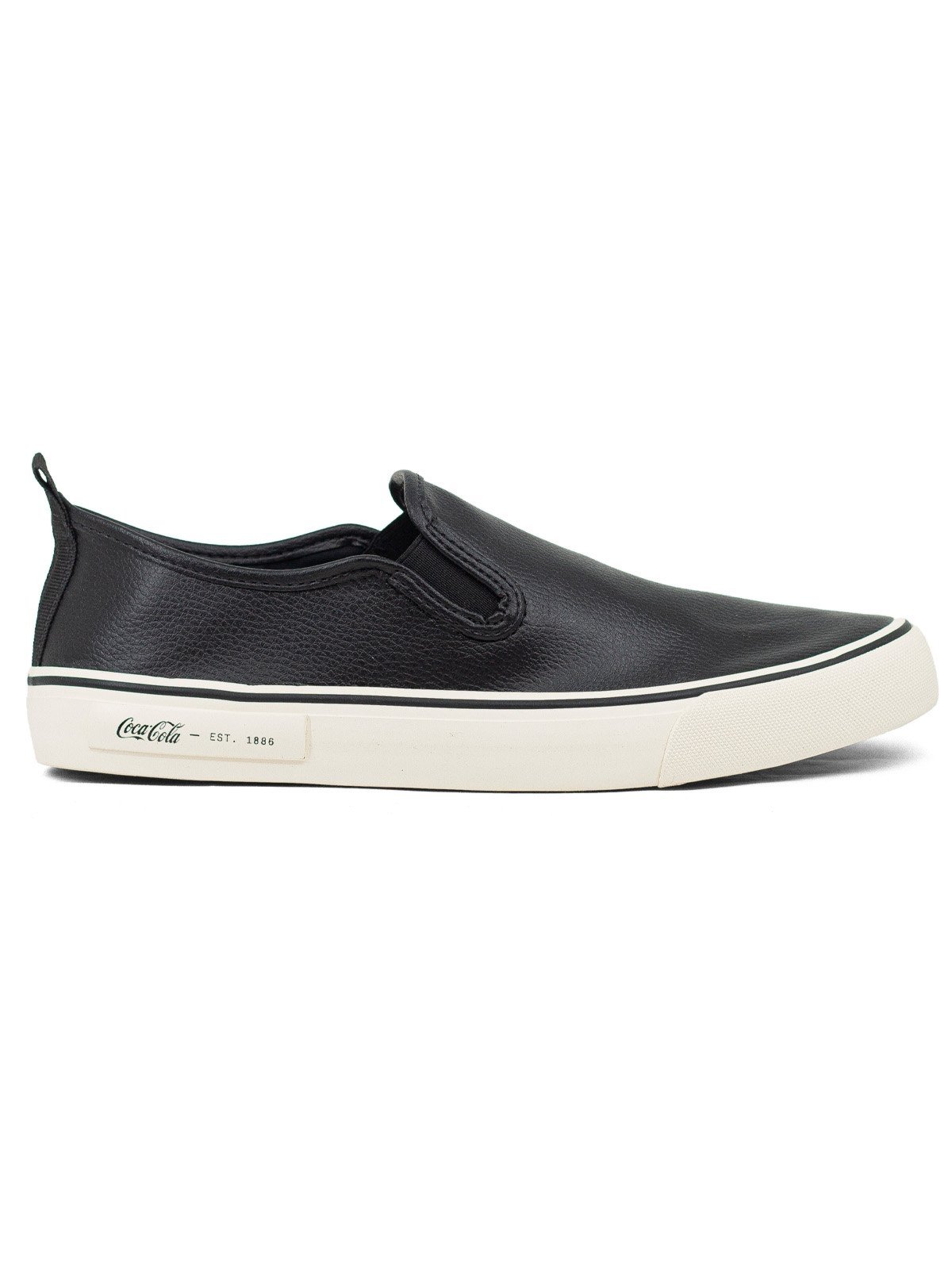 Tênis Masculino Coca Cola Slip On Iate City Town Casual Elástico Confortável Calce Fácil Preto