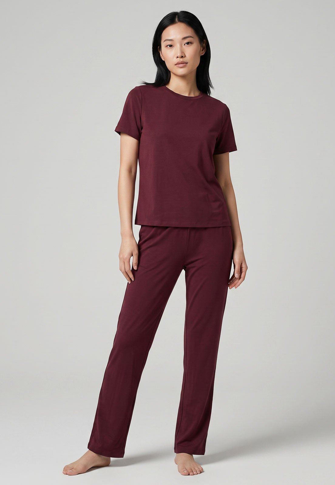 Conjunto Pijama Feminino Hering Longo Vinho