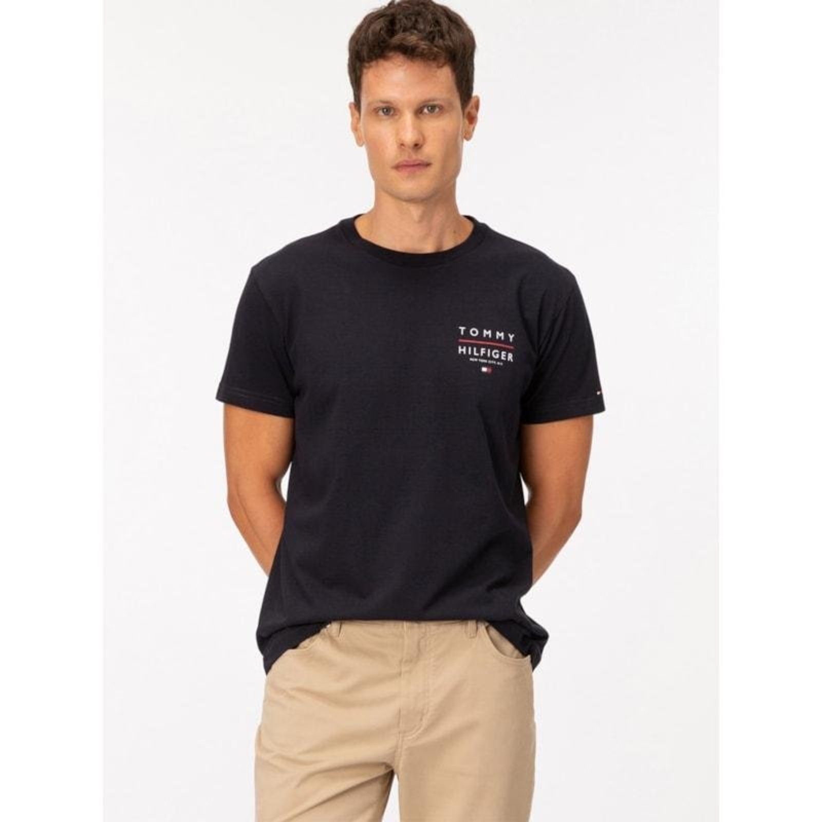 Camiseta Regular Logo Azul