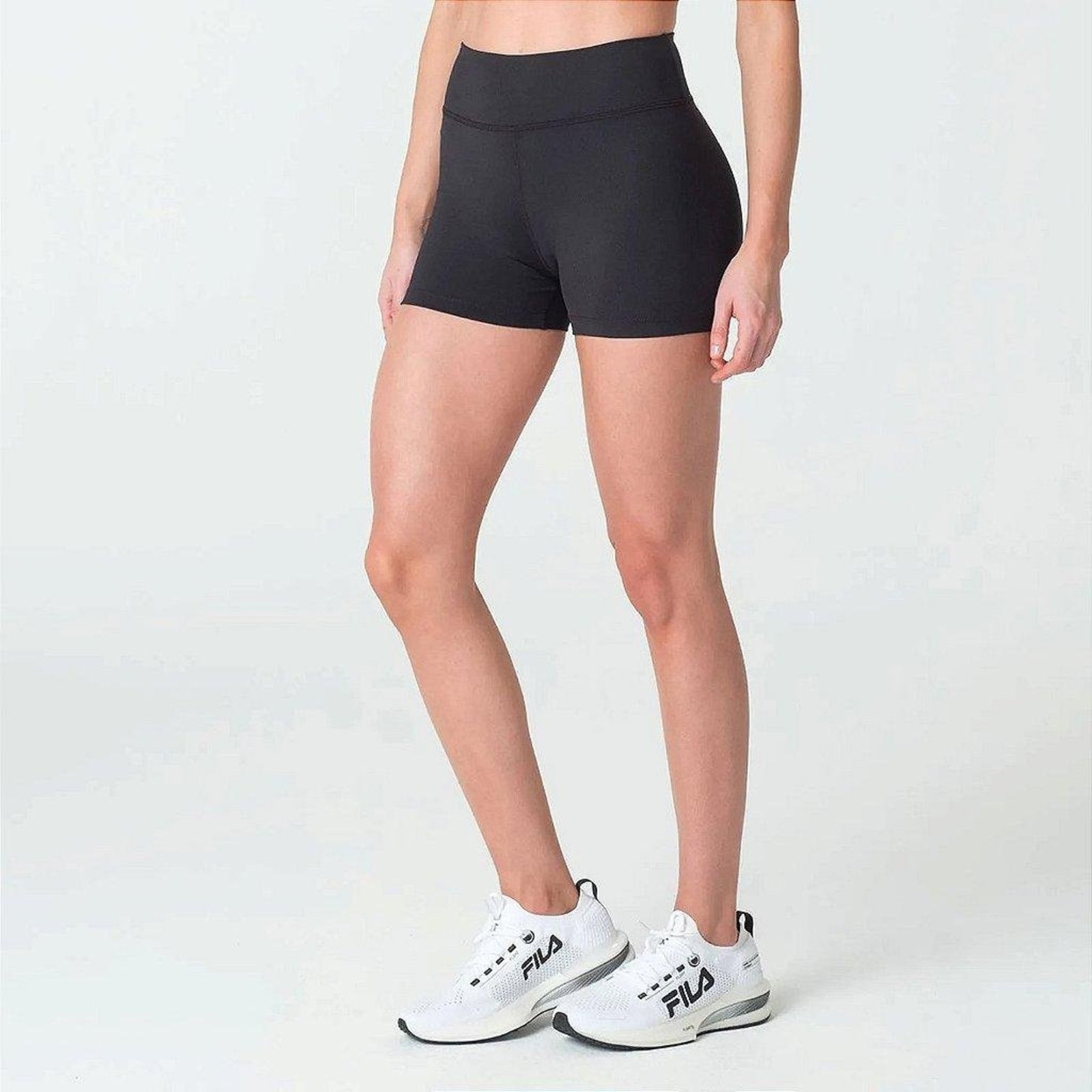 Shorts Fila Flat Life Feminino Preto/Vermelho/Branco Preto