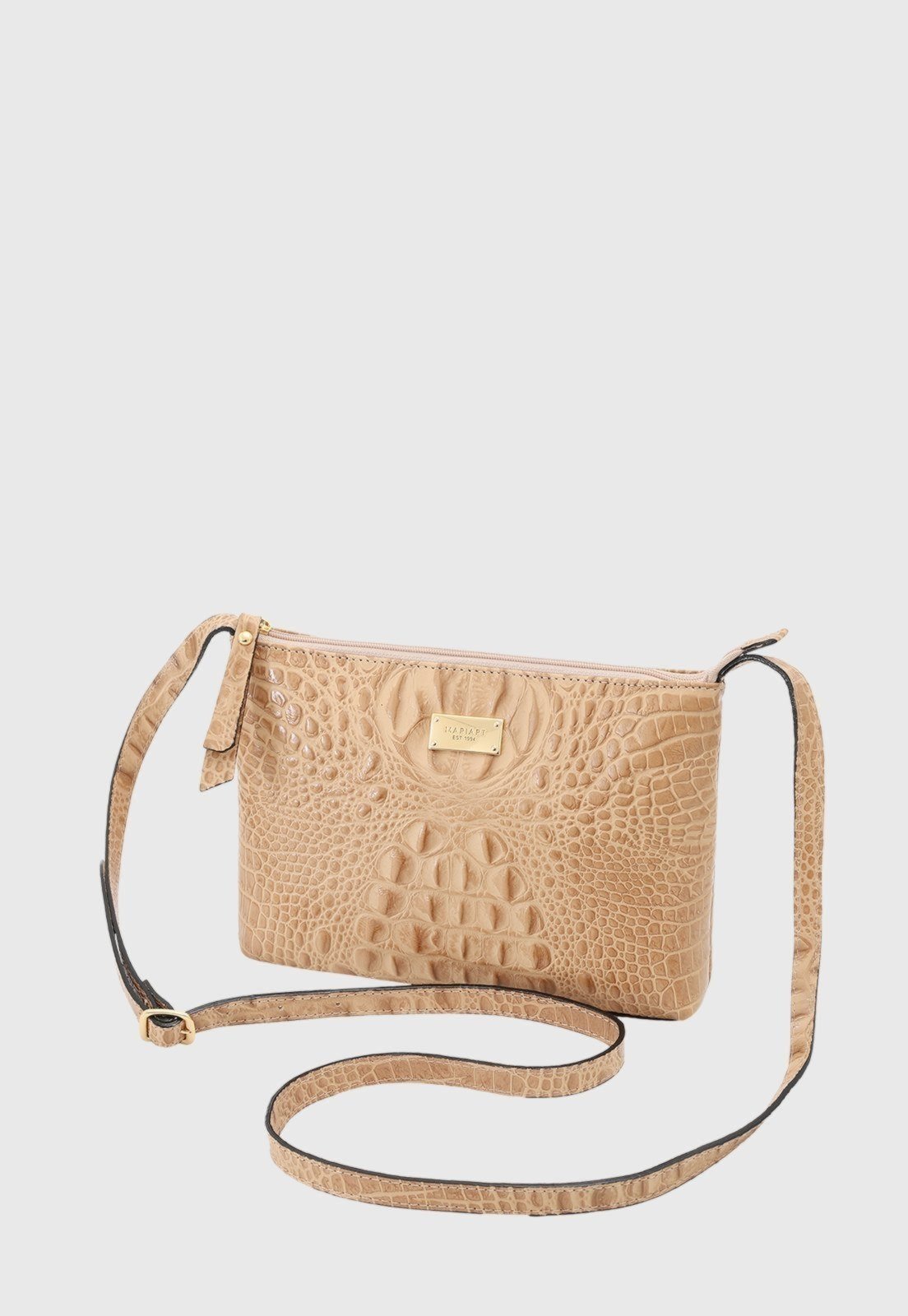 Bolsa Transversal Couro Mariart 2210MRT Bege