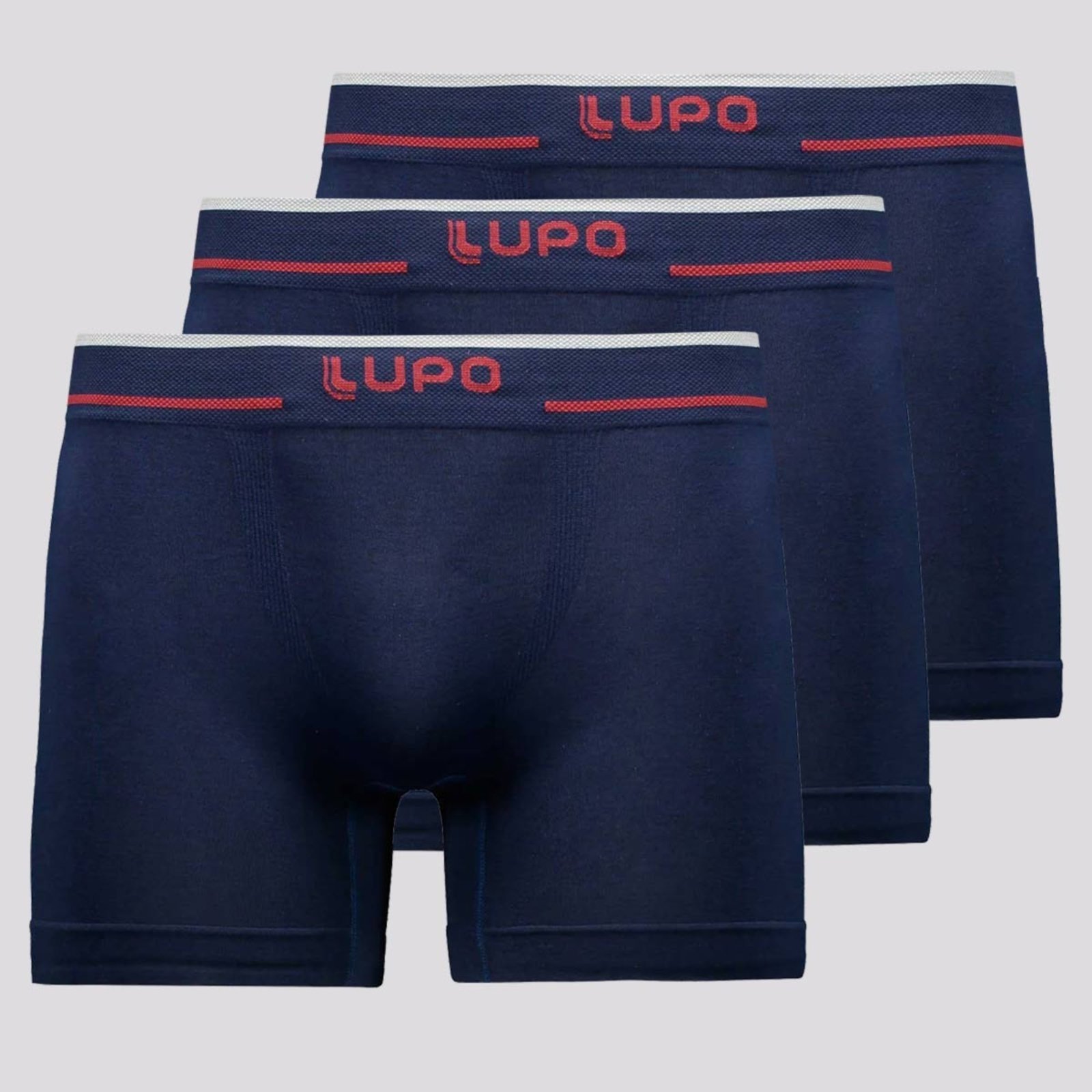 Kit 3 Cuecas Boxer Lupo Microfibra Sem Costura Mar