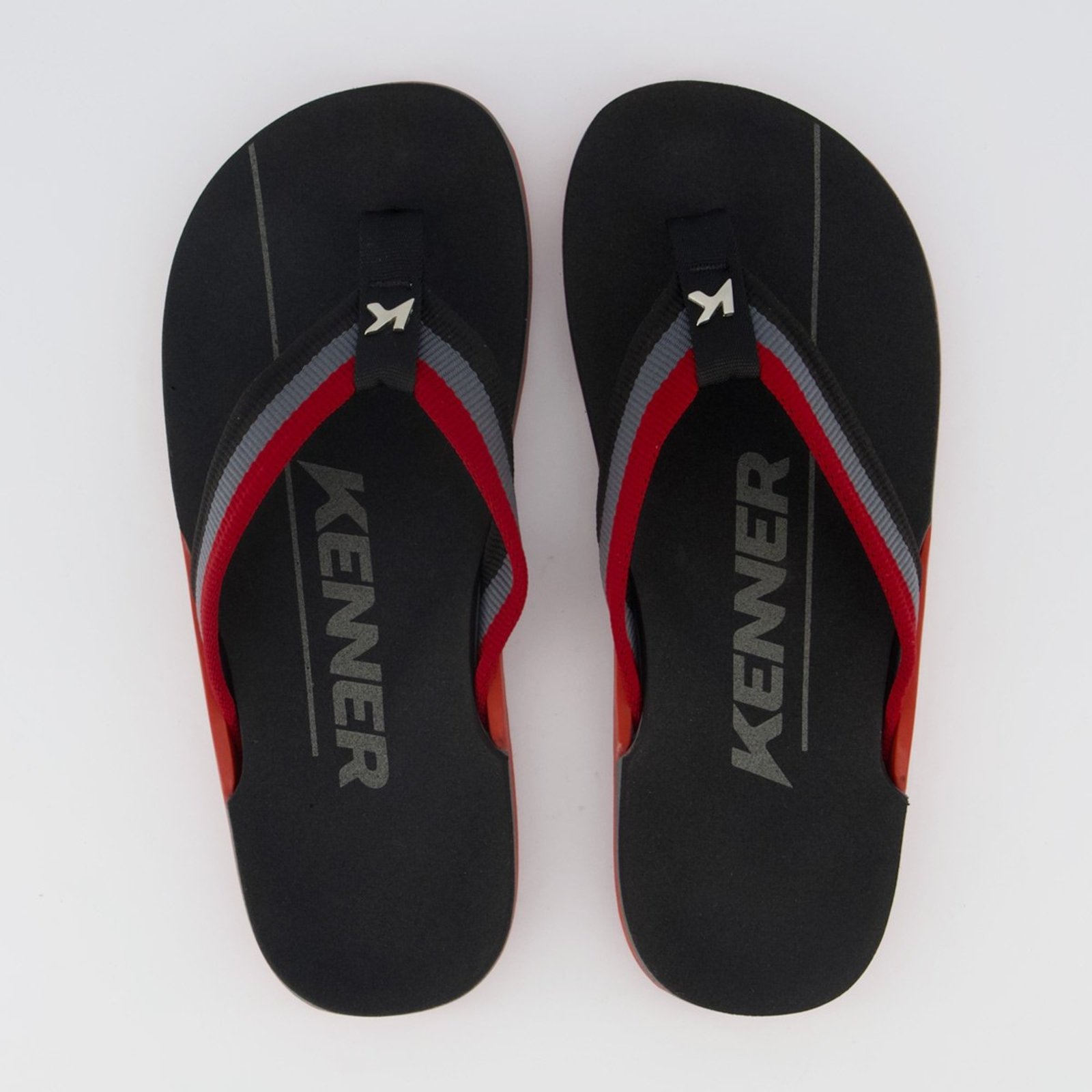 Chinelo Kenner NK6 Pro tricolor Preto e Vermelho